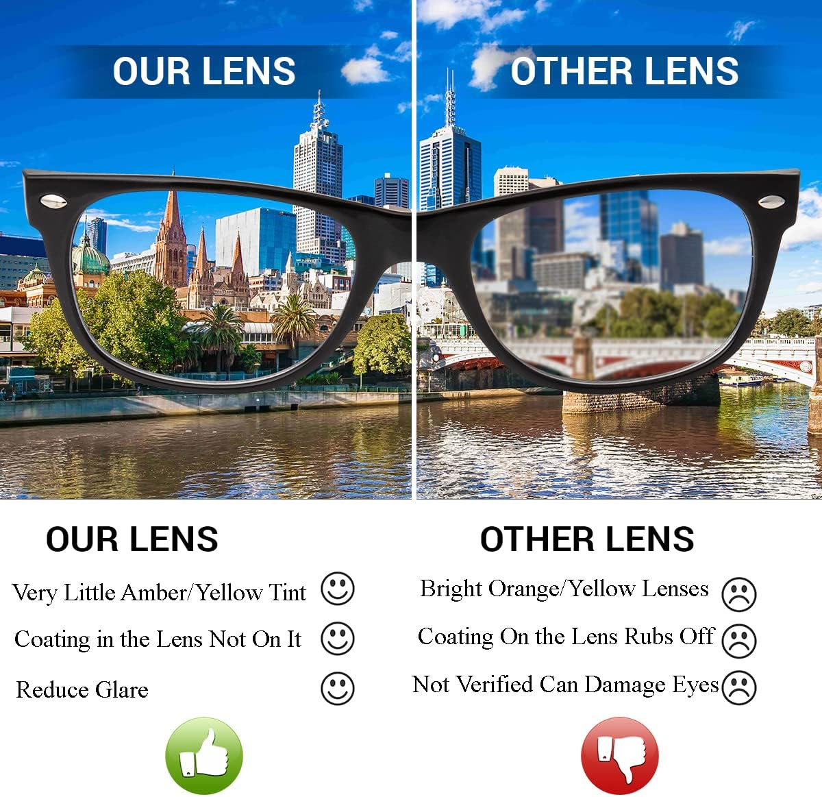 UltraByEasyPeasyStore Adults Anti Blue Light Blocking Glasses Mens Womens Anti UV Eye Strain Fatigue - Image 5