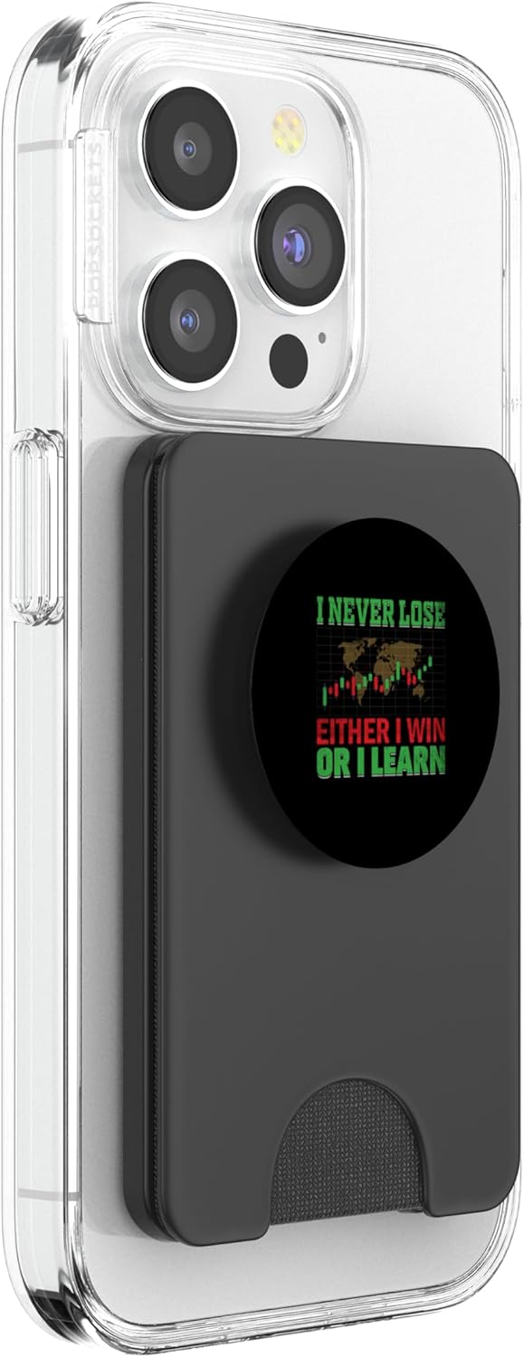 I Never Lose Either Win Or I Learn Trader Stock Market Forex PopSockets PopWallet for MagSafe - Image 4