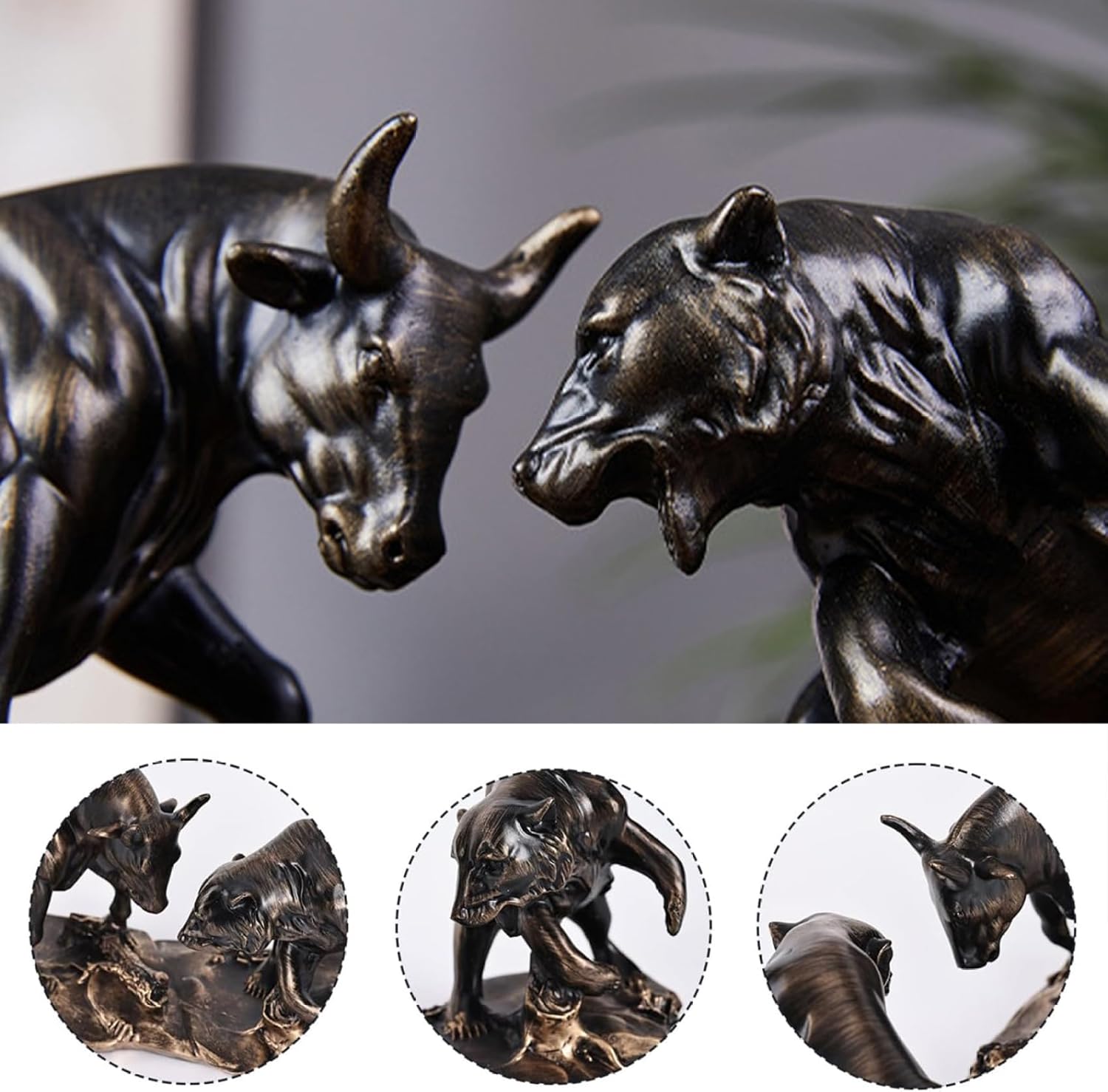 Bronze Wall Street Bull Statue - Finance Office Decor, Stock Market Gifts, Forex Trading Accessories, Inspirational Business Symbol for Investors & Traders - Image 3
