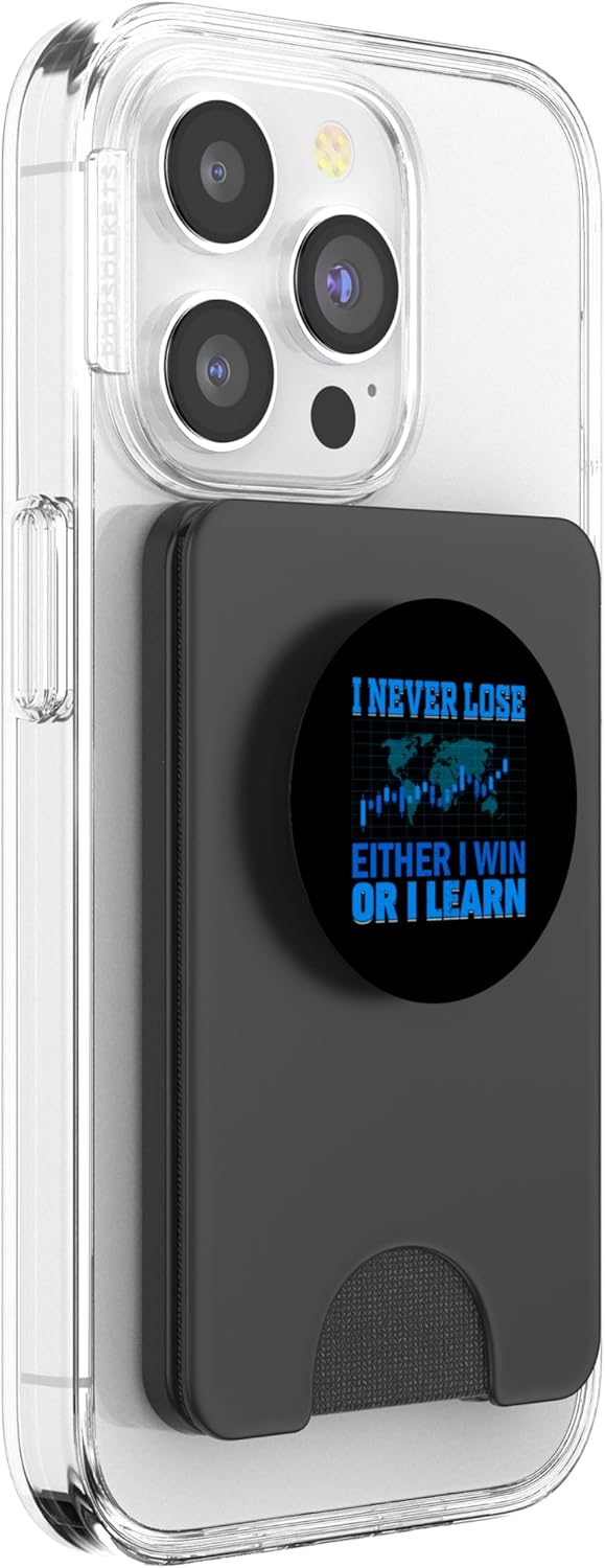 I Never Lose Either Win Or I Learn Trader Stock Market Forex PopSockets PopWallet for MagSafe - Image 4