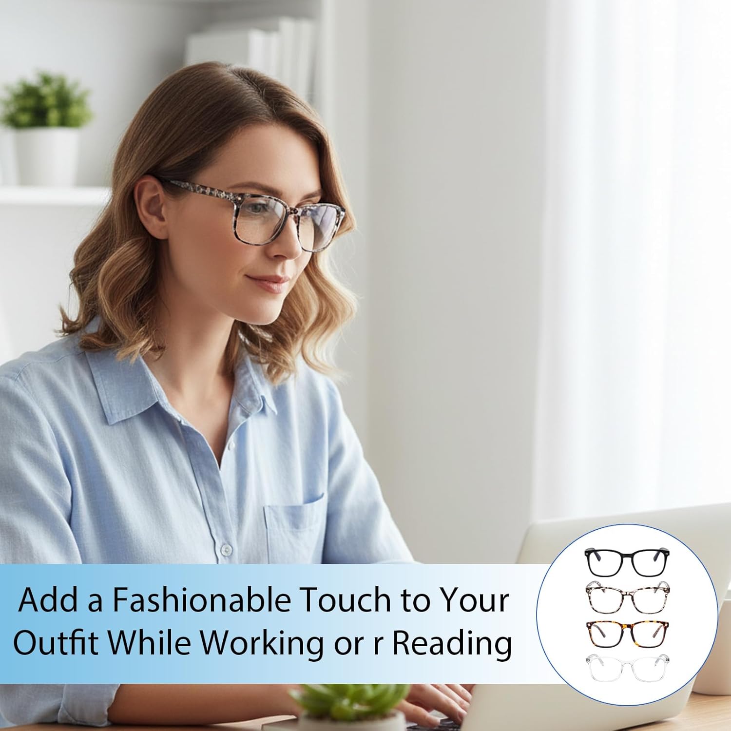 Blue Light Glasses, 4 Pack Computer Glasses for Men and Women, Anti Glare Screen Light Blocking Glasses, Gaming Glasses for Light Sensitivity, Fake Glasses Frame Size 143x145x40mm - Image 5