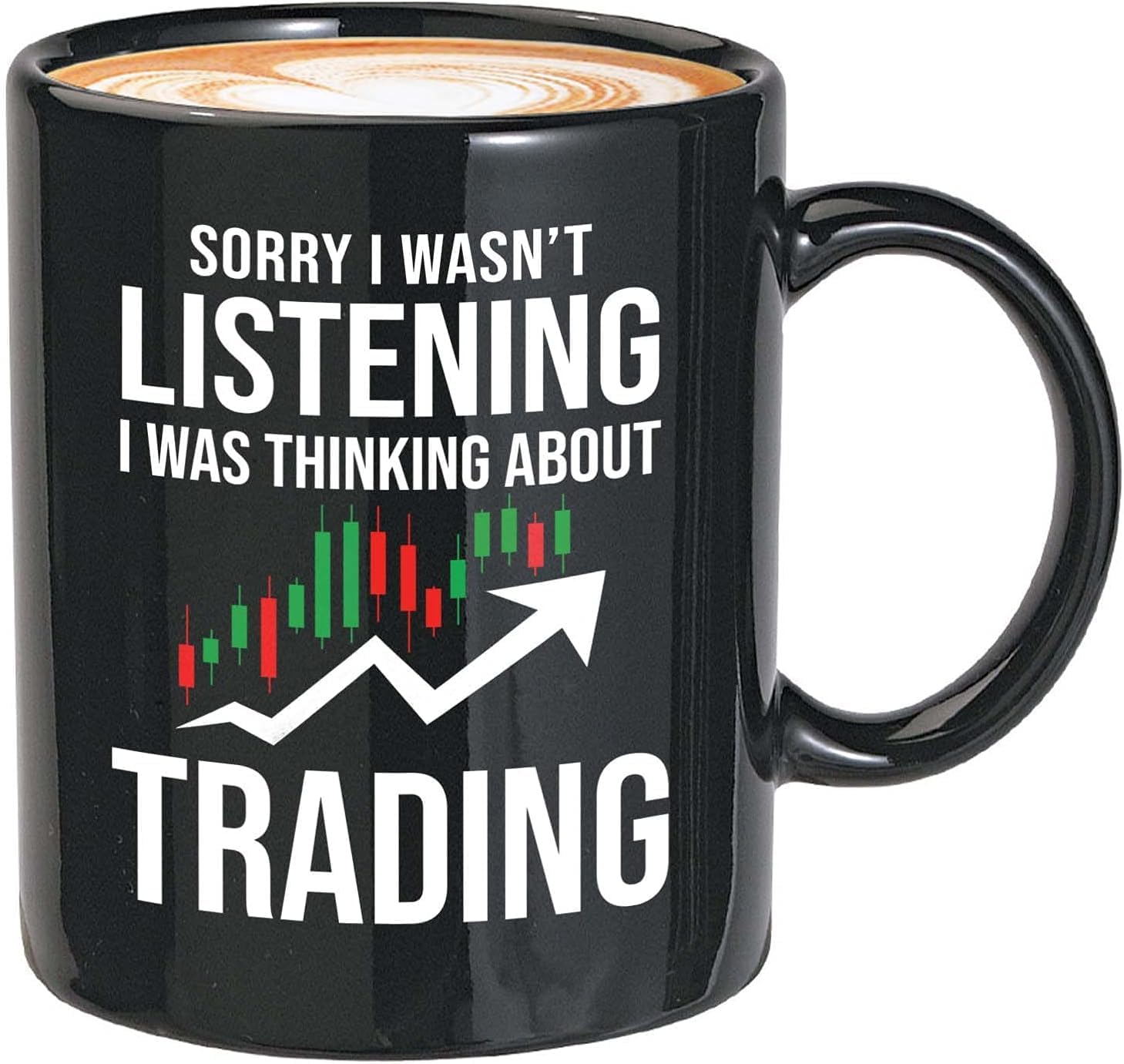 Stock Trader Coffee Mug - Sorry I Wasnt - Investment Stock Market Traders Brokers Financial Adviser 11oz Black