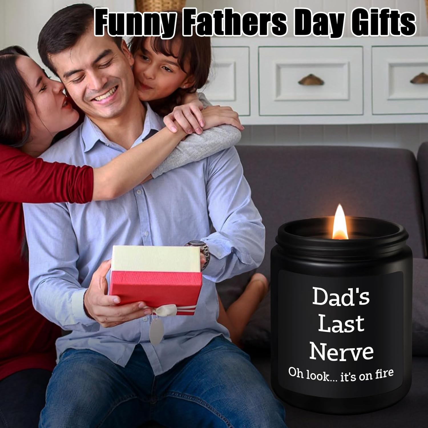 Father's Day Gifts for Dad from Daught Son Dad Gift for Birthday Christmas, Presents for Daddy Father Stepdad Funny Dad's Last Nerve Candle, 200g Men's Sandalwood Soy Wax Scented Candles - Image 3