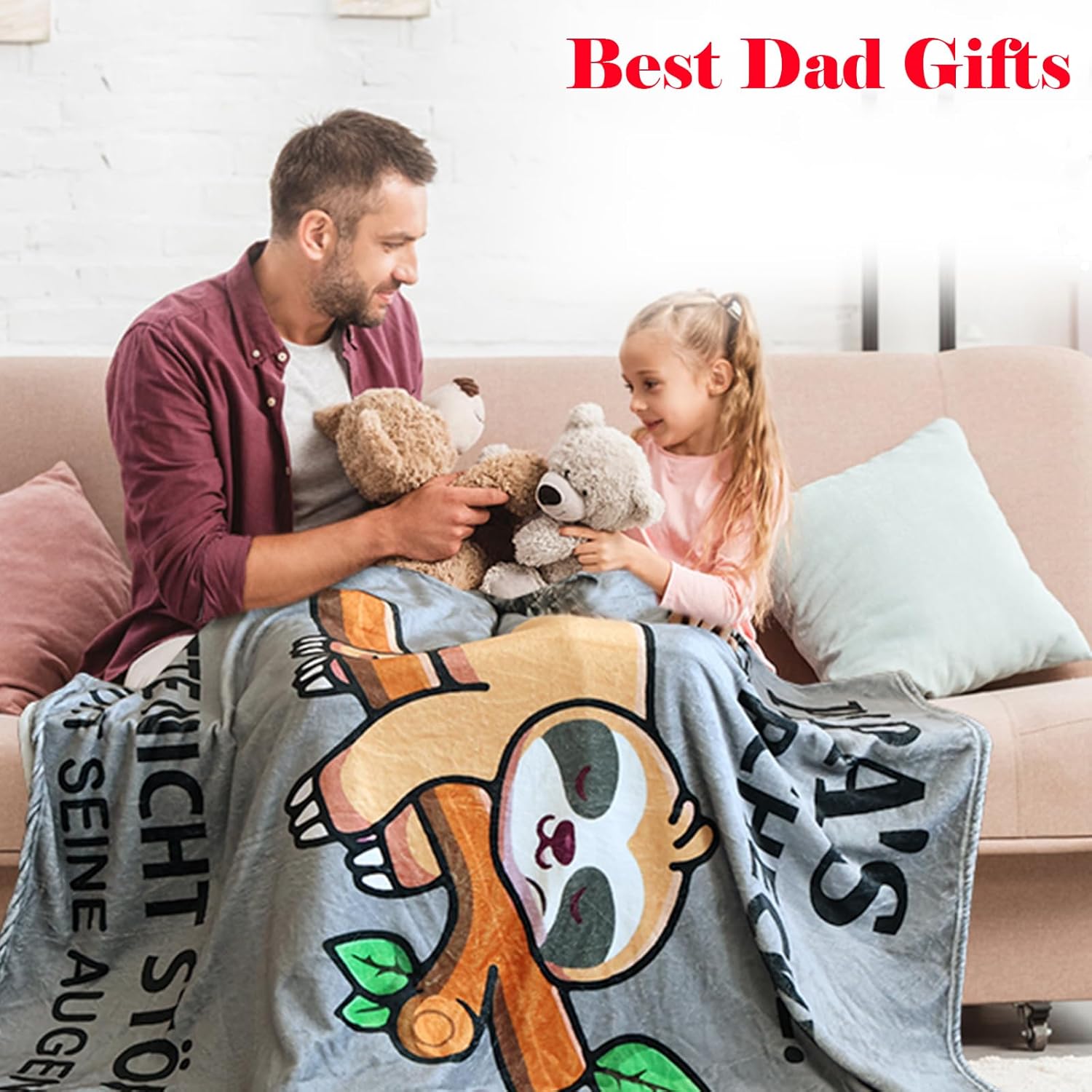 KAAYEE Dad Birthday Gifts, Blanket Presents for Daddy on Valentines Fathers Day from Daughter Son (60 X 50 Inch Flannel) - Image 3