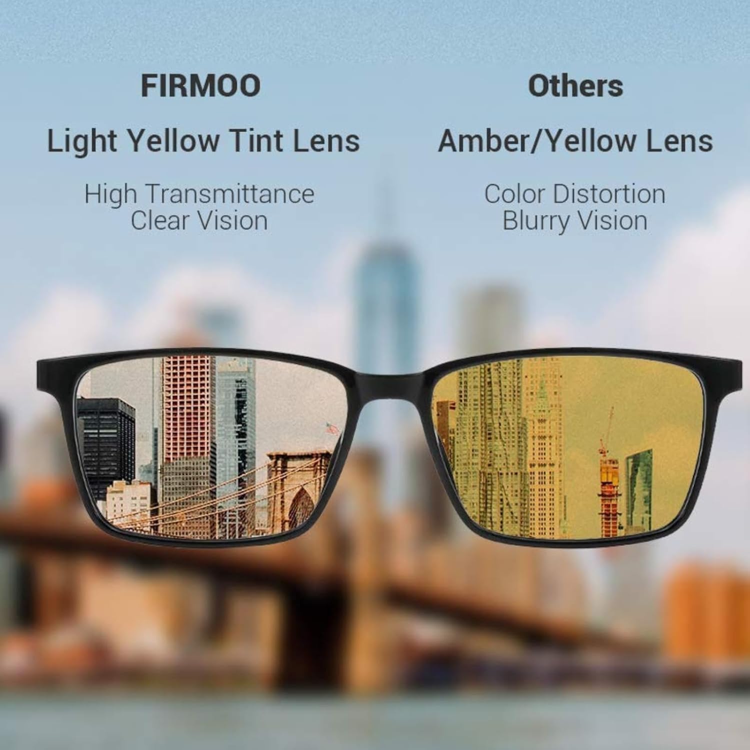 Firmoo Blue Light Blocking Glasses for Women/Men, Square Acetate Frame Computer Gaming Eyewear Anti Eyestrain UV400 - Image 7