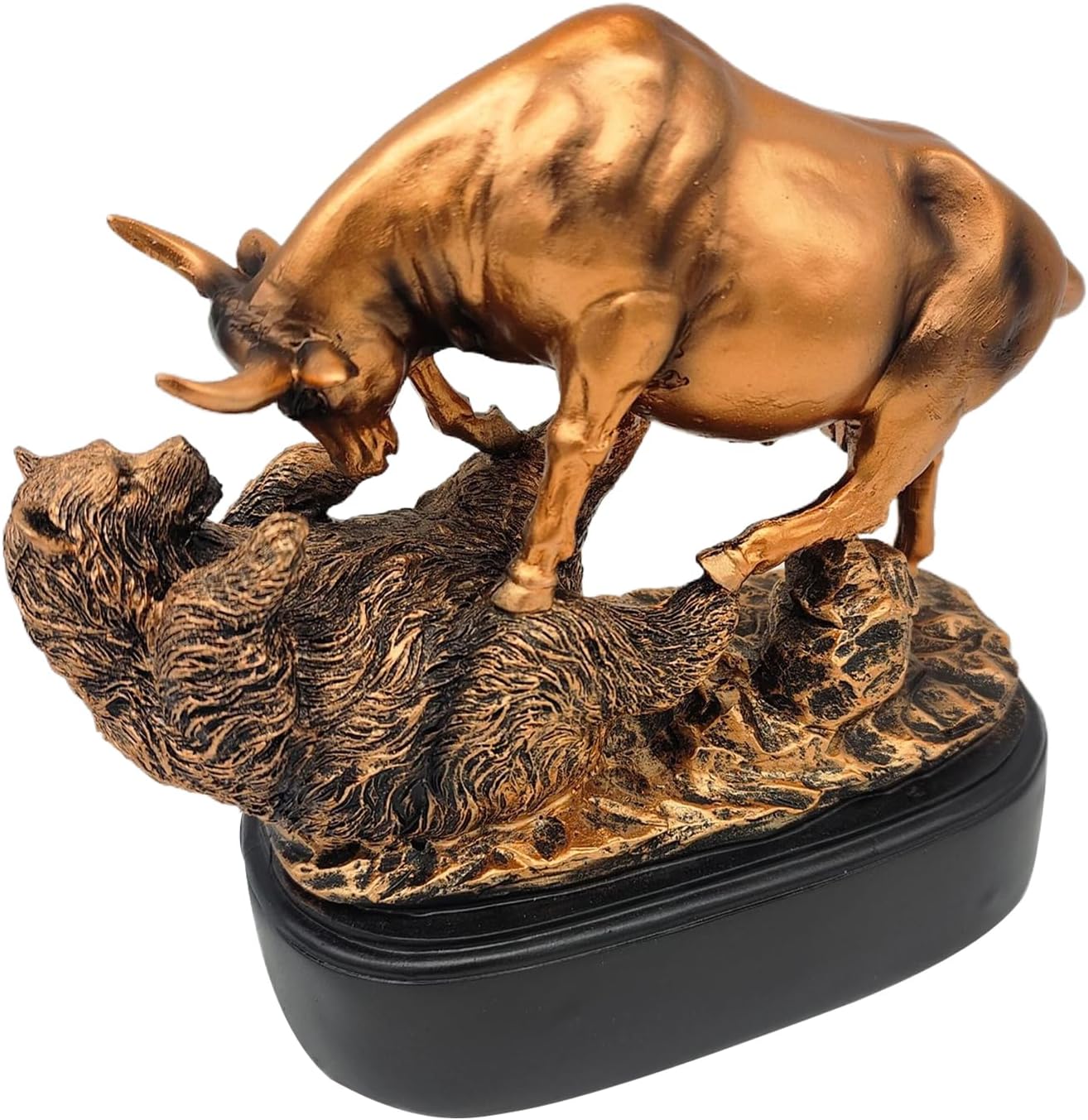 Bull and Bear Figurine - Wall Street Bull and Bear Resin Statue, Symbol Display | Desk Decor for Stock Market Enthusiasts for Men, Traders, Workplace Accent, or Home Financial Ornam