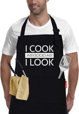 Cotton Aprons for Women Men, Funny ...