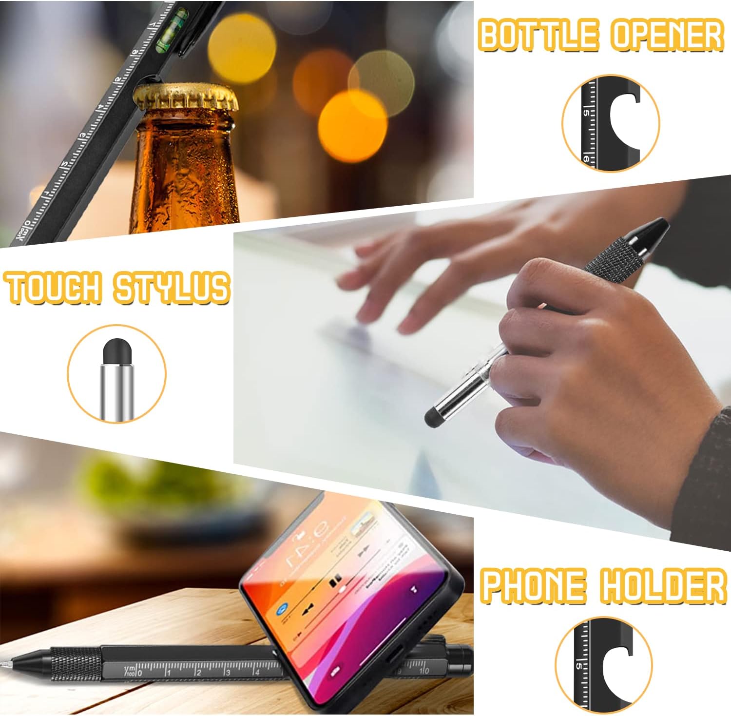 Valentines Gifts for Him, Gifts for Men, 9 in 1 Multi Tool Pen Stocking Stuffers Gadgets, Mens Gift for Dad, Valentines Gifts for Boyfriend/Husband, Stocking Fillers for Men - Image 6