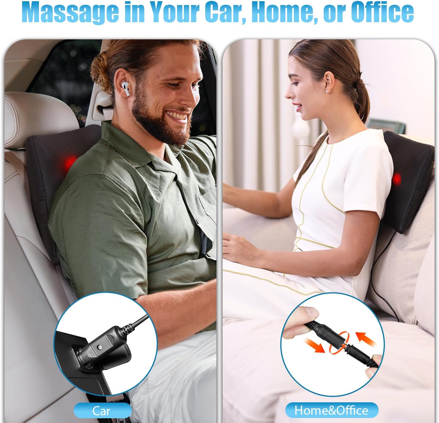 WOQQW Back Massager with Heat, Shiatsu Back and Neck Massager, Deeper Tissue Kneading Massage Pillow for Shoulder, Leg, Foot, Body Relieve Muscle Pain - Relax Gift for Her/Him/Friend/Dad/Mom - Image 6