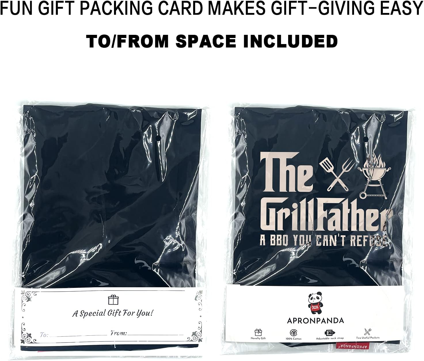 The Grill Father - BBQ Cooking Apron for Men, Funny Kitchen Apron with Pockets, Christmas Gifts for Men, Husband, Dad, Grandad Birthday Gifts - Image 6