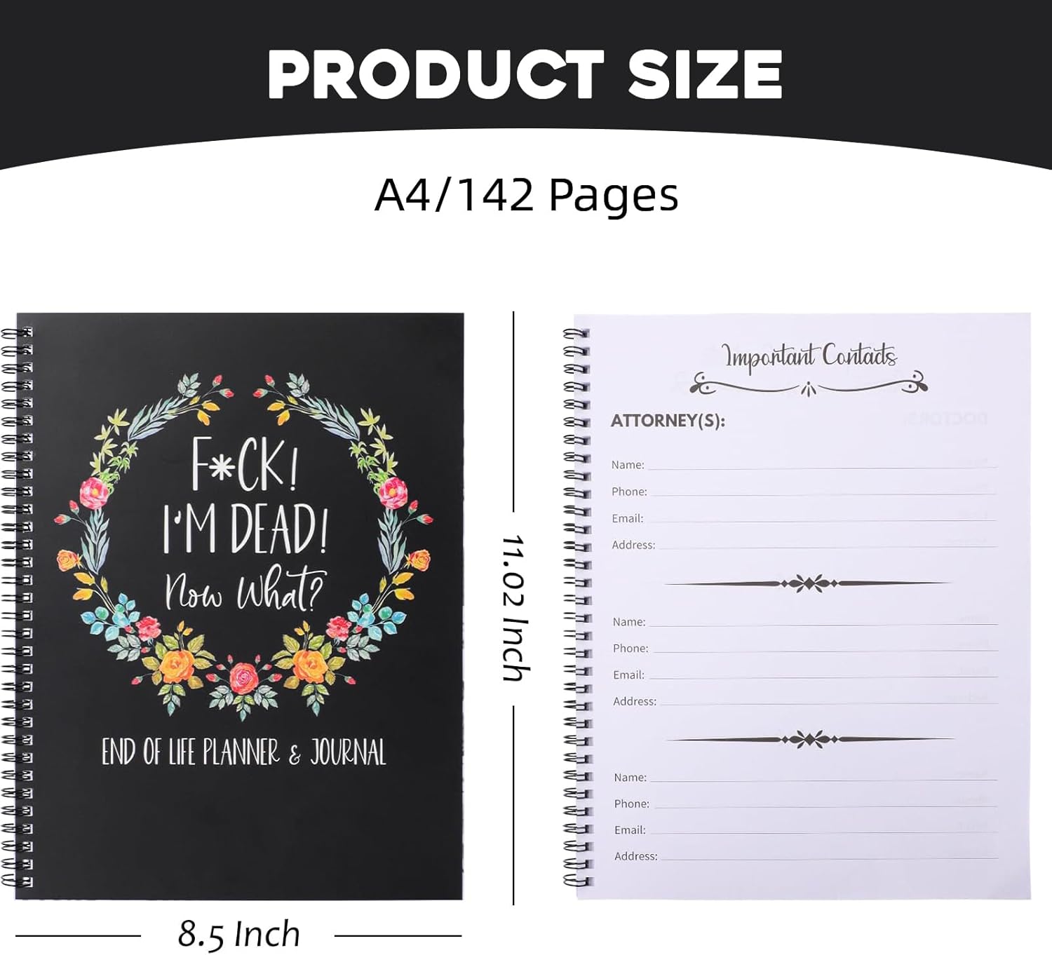 2 Pack I'm Dead Now What Planner UK, End of Life Planners, Fxxk I'M Dead Now What Book Guided, Last Wishes, Funeral Business Planner Notebook Death Book Organiser - Image 2