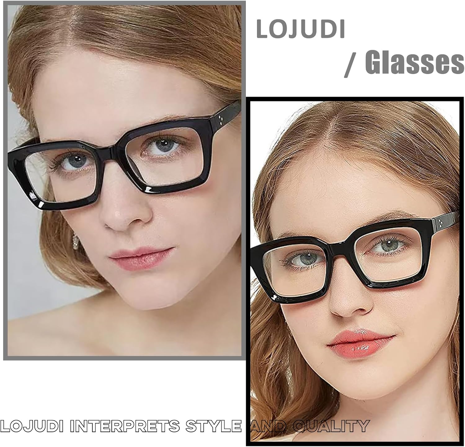 Thick Square Frame Glasses - Clear Lens Glasses Women Men Anti Blue Light Blocking Fake Computer Glasses - Image 2