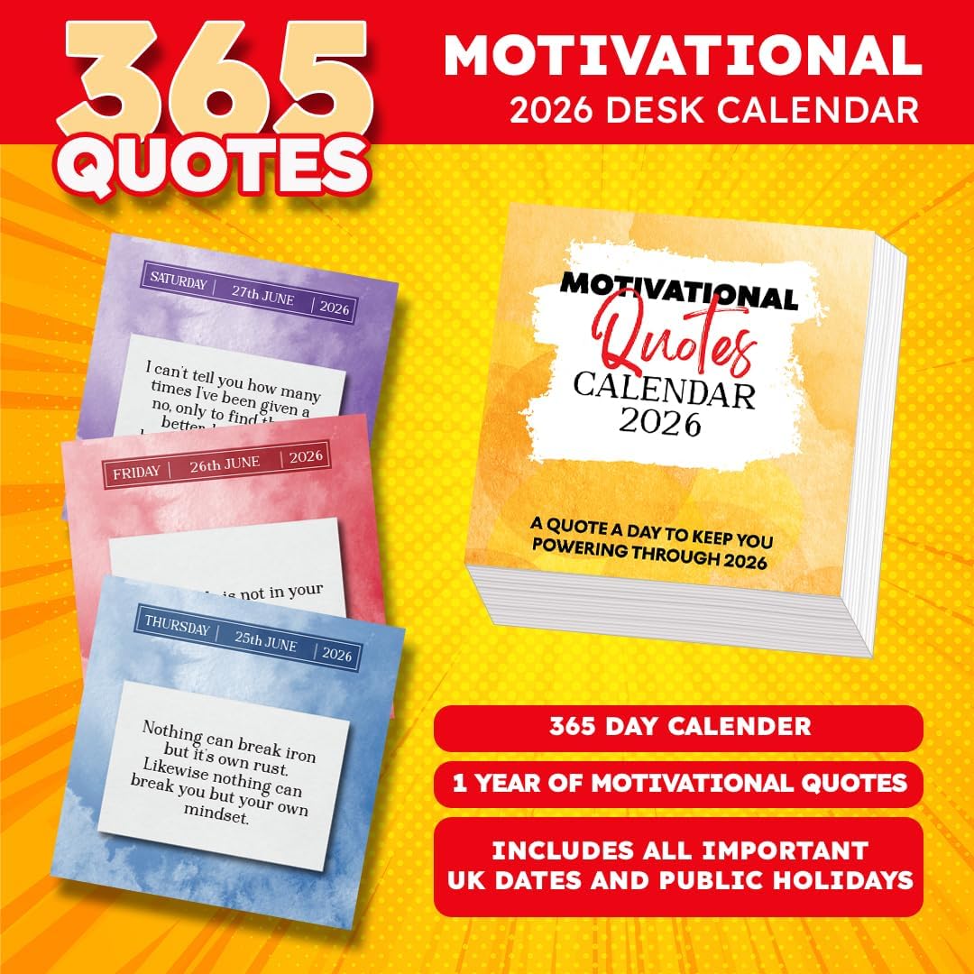 2026 Motivational Daily Desk Calendar – Inspirational Quote Peel-Off – Ideal Birthday Gift for Women, Mum & Office Desk Idea – With Stand & UK Dates - Mothers Day Present - Image 3