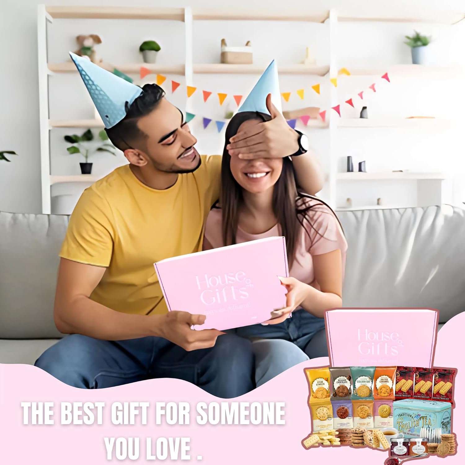 English Breakfast Tea & Biscuits Hamper For Her with Luxury Tea Tin, Biscuits, Shortbread & Jams | Biscuit Gift Set | Luxury Gifts For Women and Dads | Tea & Biscuits Hamper - Image 6