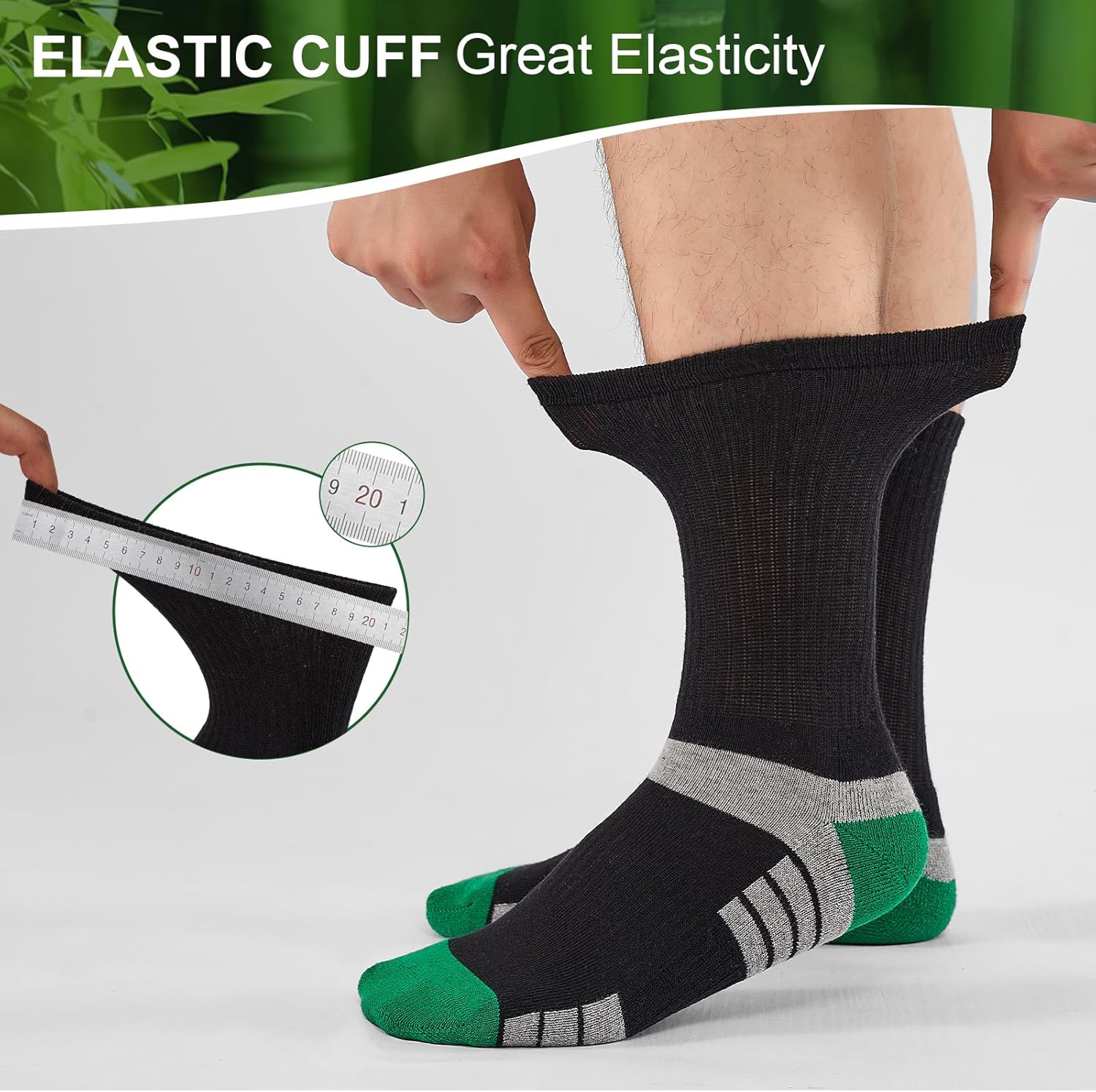 Mens Bamboo Socks, Wicking Breathable Cushioned Sports Socks for Hiking Walking Athletics Working Running Trekking Cycling, Men Women, Outdoor Anti Blister Crew Seamless Sock Gifts 6 Pairs - Image 6
