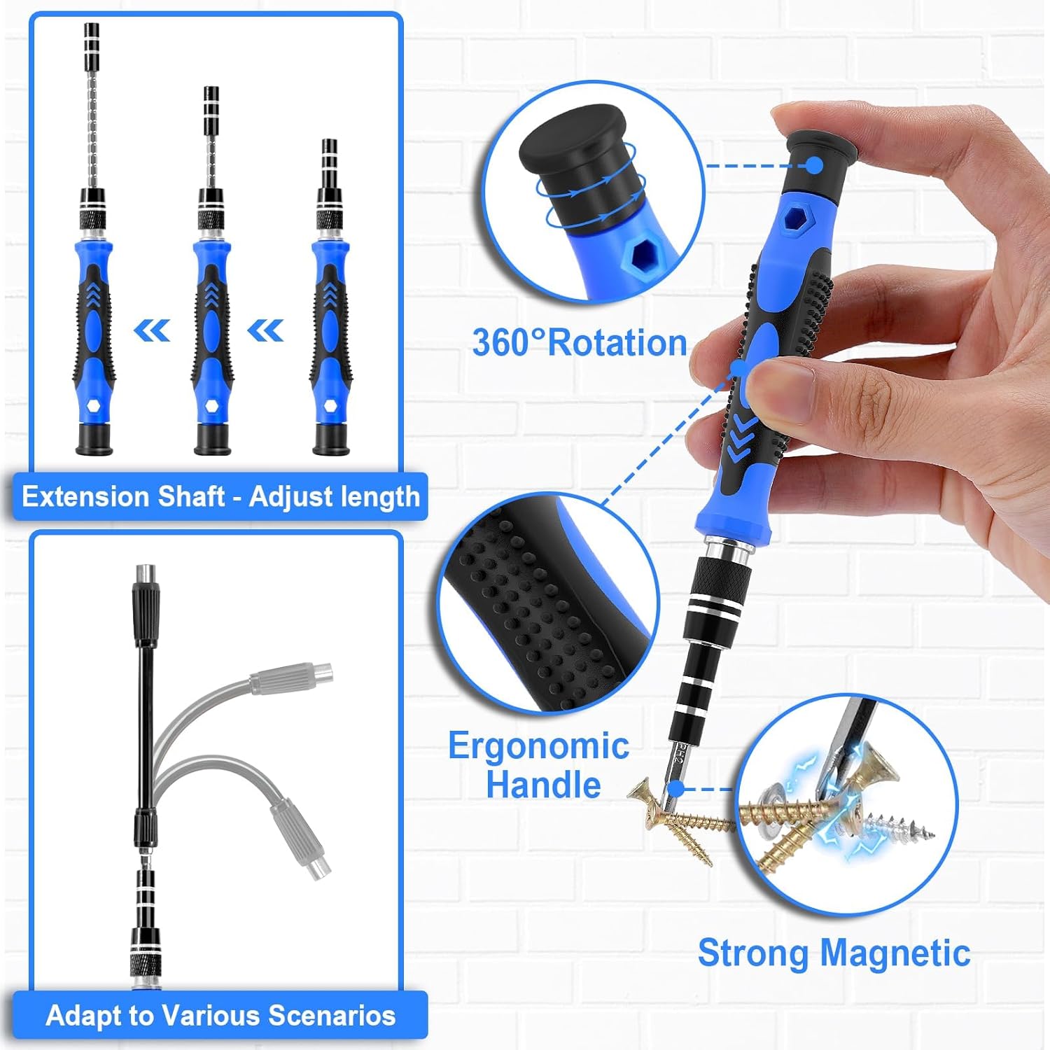 WEARXI Gifts for Men, 60 in 1 Precision Screwdriver Set, Valentines Gifts for Him, Multi Tool Gadgets for Men, Ratchet Screwdriver Bit Set, Mens Gifts for Dad Birthday Presents for Dad - Image 6