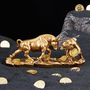 Bull and Bear Statue,Resin Abstract...