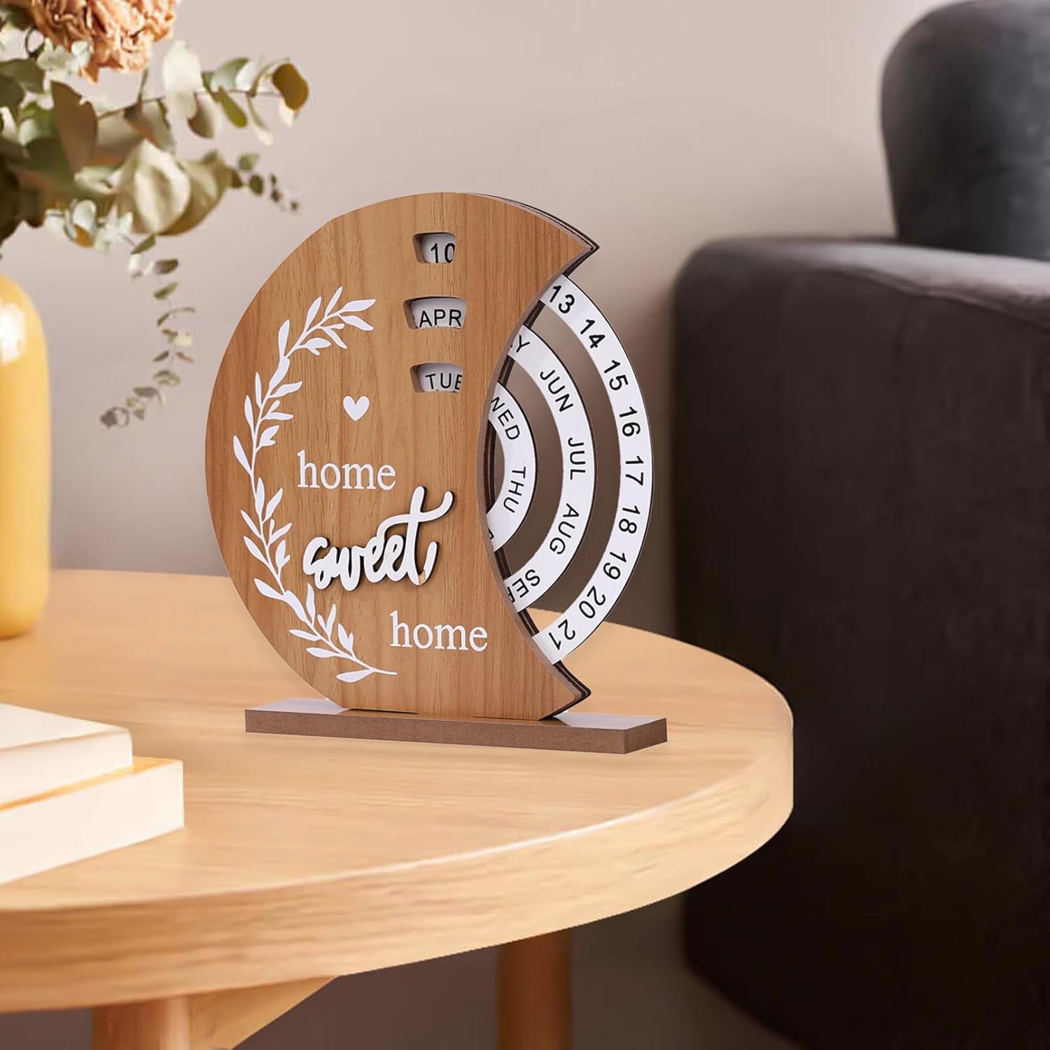 Moon Perpetual Calendar, Desk Calendar, Cool Calendar, Wooden Calendar, Rotating Desktop Calendar, DIY Home Office Desktop Decorations for Gifts - Image 5