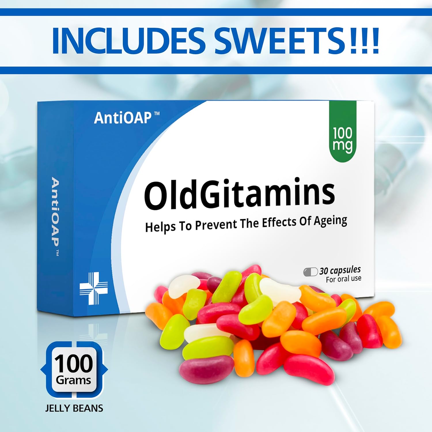 Funny Secret Santa Gifts Rude Joke Pill Tablets Box Oldgitamins Prank with Jelly Beans Sweets Gifts for Dad Men Him Christmas Stocking Filler April Fools Day Birthday Gifts Rude Presents for Boyfriend - Image 5