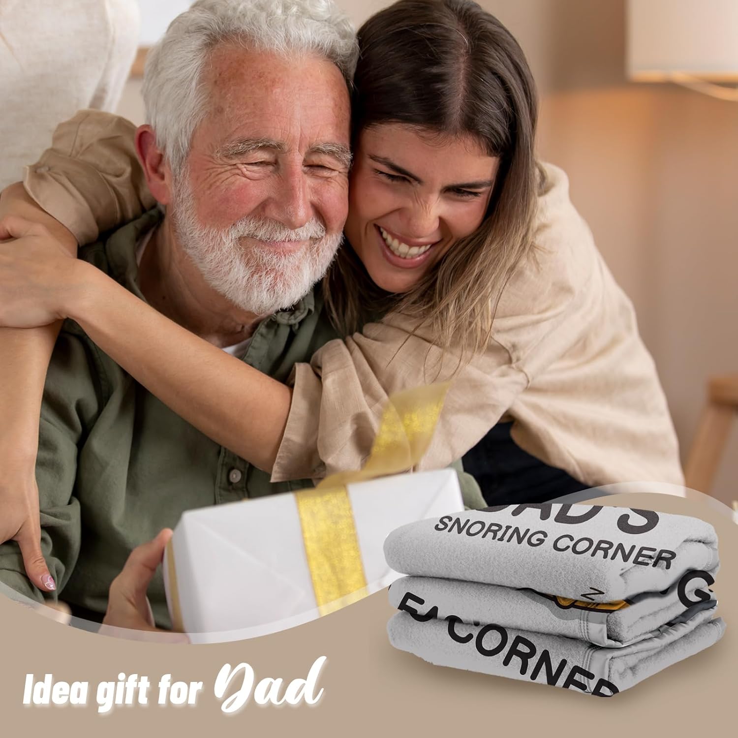 Dad Gifts, Father's Day Birthday Gifts from Daughter Son, Fluffy Panda Blanket for Daddy, Dad Presents on Father’s Day Christmas Valentine's, Daddy Blanket Gift, 50 x 60 IN - Image 2