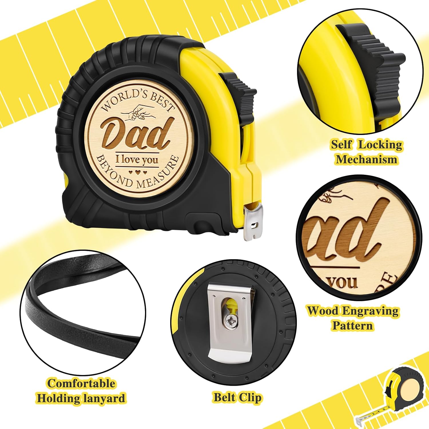 Gifts For Dad, Dad Gifts, Birthday Gift for Daddy From Daughter Son, Presents For Daddy, Bonus-dads on Father's Day, Tape Measure 3M/10' - Image 3