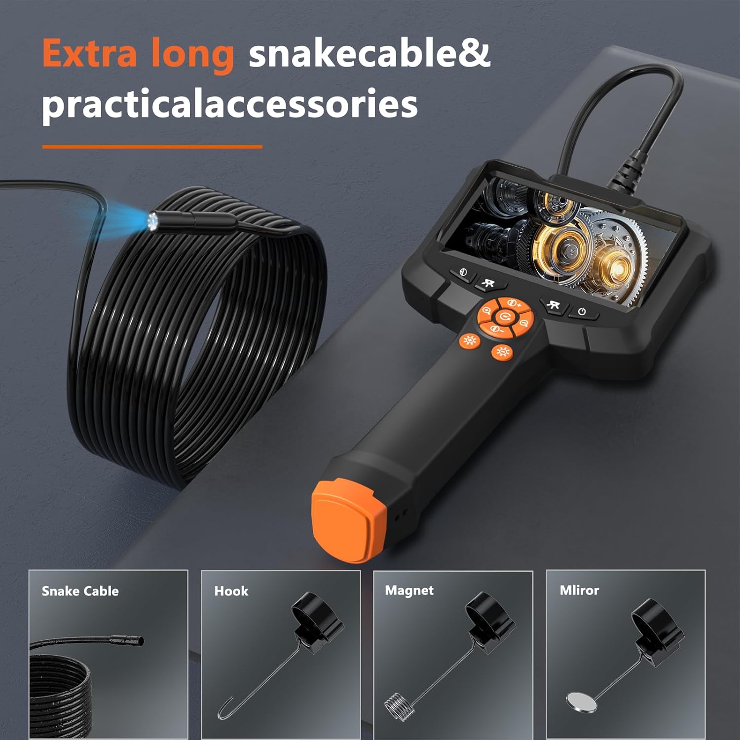 Daxiongmao Borescope, Endoscope Camera with Light, IP67 Waterproof Endoscope, 1080P HD Inspection Camera, Borescope Camera with Light, 16.5 Ft Flexible Endoscope Camera, Gadgets for Men (4.3”) - Image 8