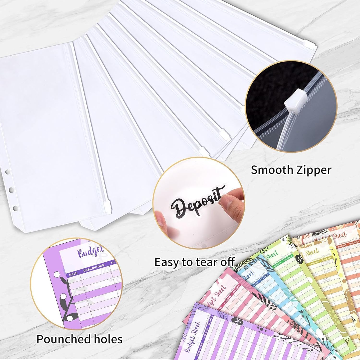 Savings Folder | A6 Saving Cassette Finance Book, Notebook Financial Planner with Zip Compartment for Notes Receipts Organisation Budget Planning - Image 6