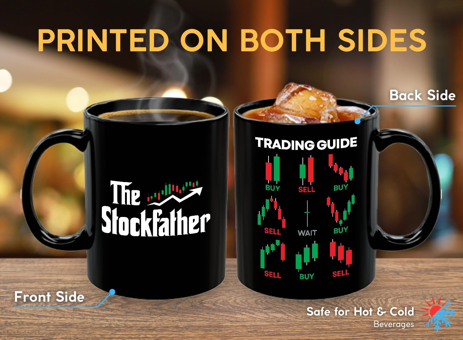 Stock Trader 2Side Mug 11oz Black -The Stockfather - Gift For Stock Trader Funny Day Trading Market Broker Investor Men Dad Boyfriend - Image 2