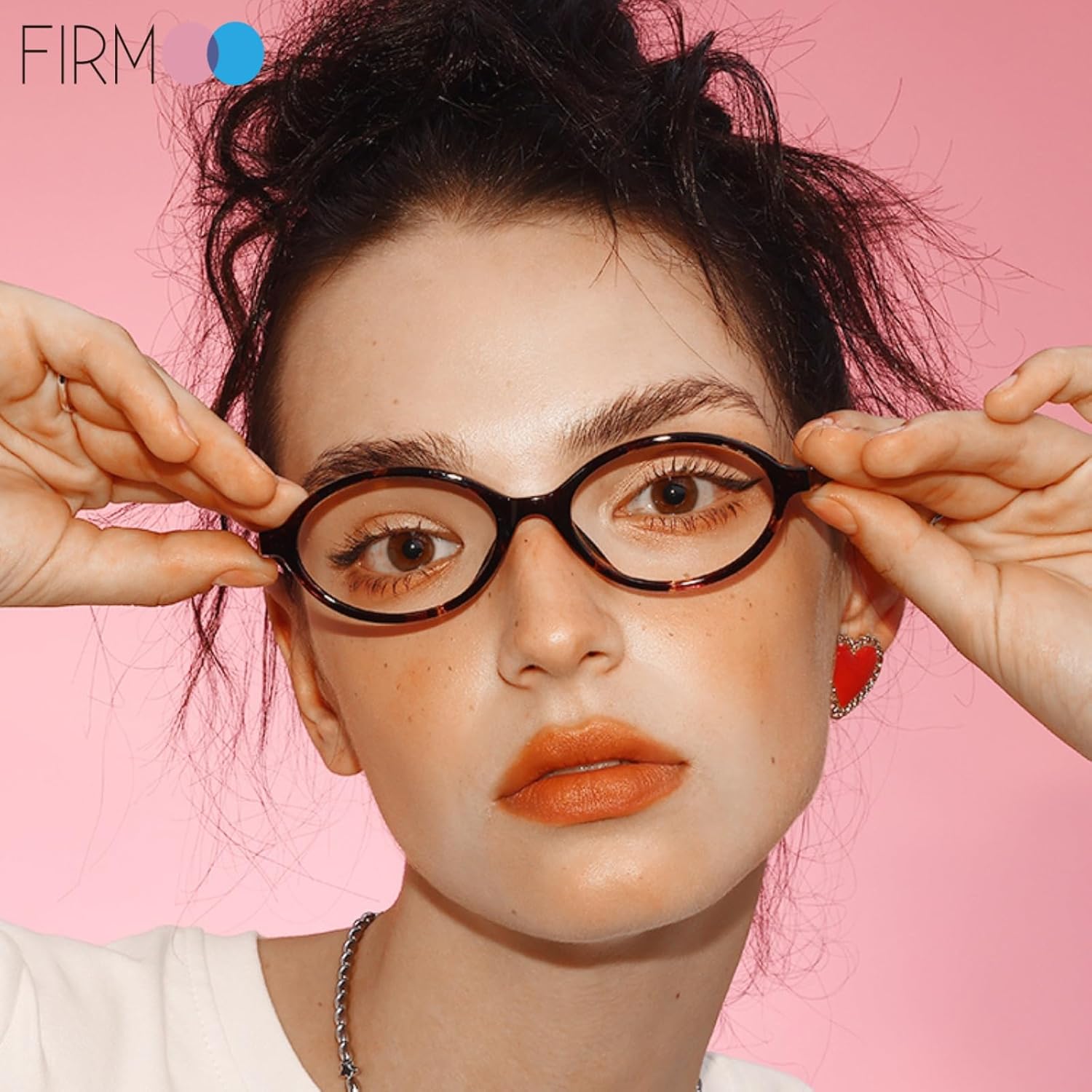 Firmoo Oval Blue Light Blocking Glasses Computer Gaming Eyeglasses Bluelight Glasses for Women/Men, DS52040 - Image 2