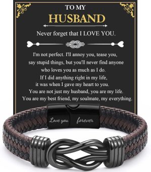 To My Husband Bracelet, Infinity Kn...