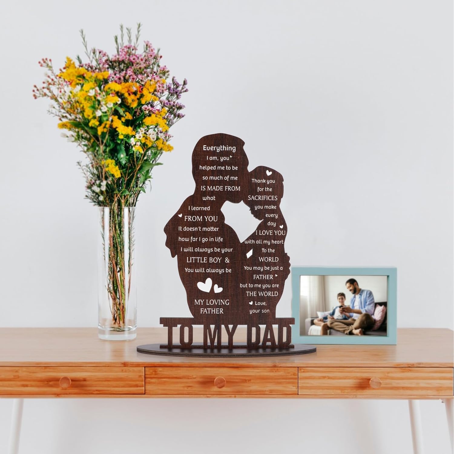 To My Dad Engraved Plaque - Thanks Gift from Son for New Dad, Birthday Present for Daddy, Father, or Stepdad - Image 3