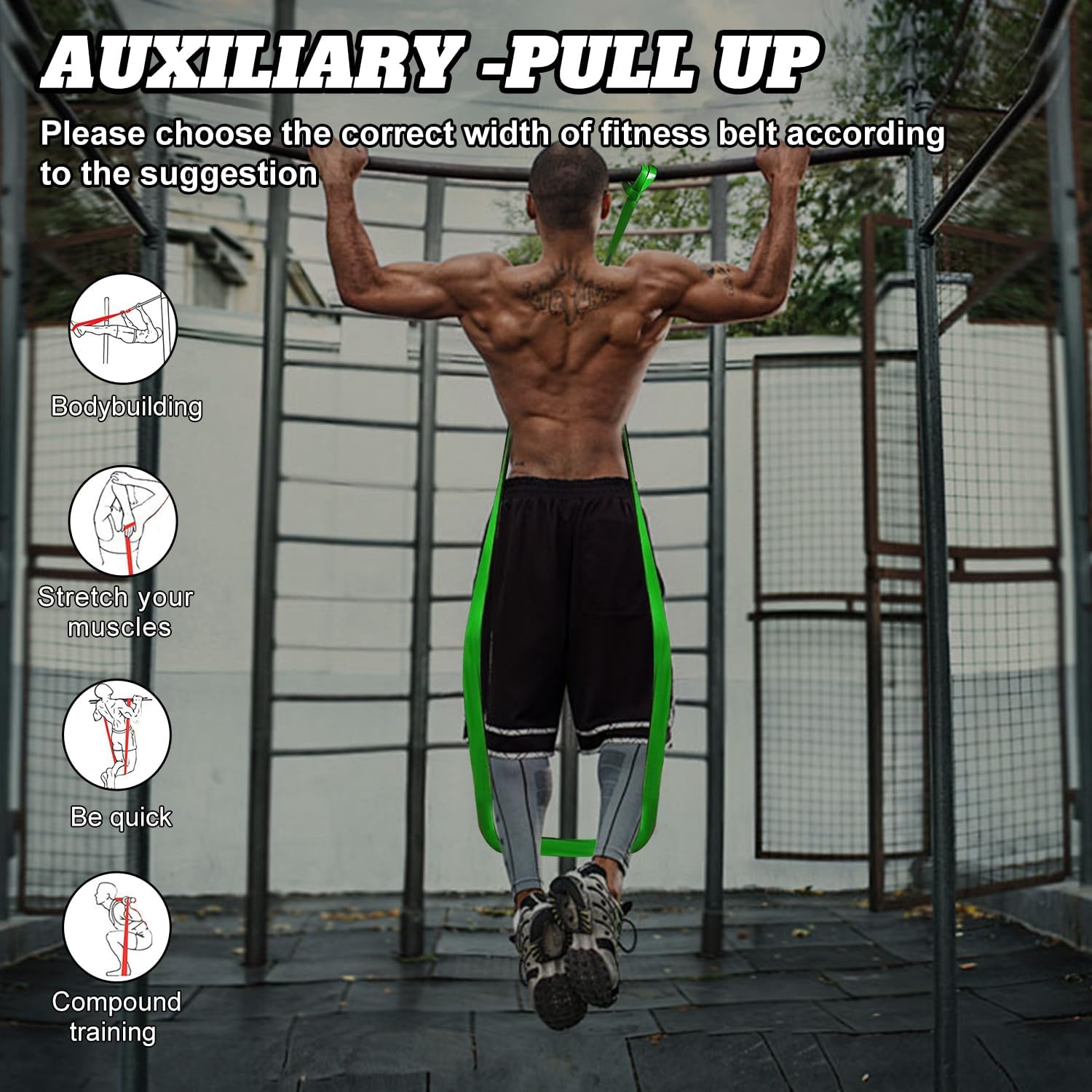 Resistance Bands Set for Men & Women - 4 Levels Exercise Band with Door Anchor, Pull Up Bands for Strength Training, Stretching, Powerlifting, Home Workouts, and CrossFit - Image 3