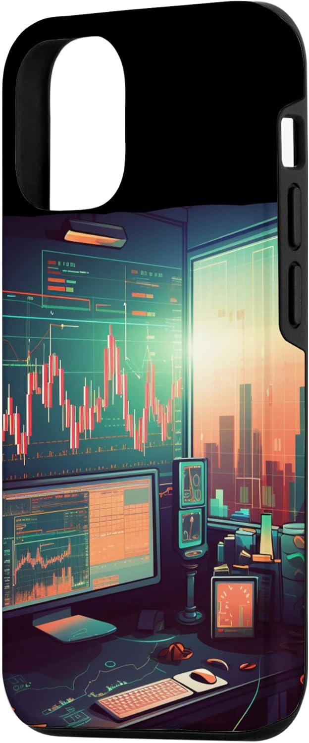 iPhone 15 Cool professional Trader Desk for Stocks Charts Watcher Case - Image 2