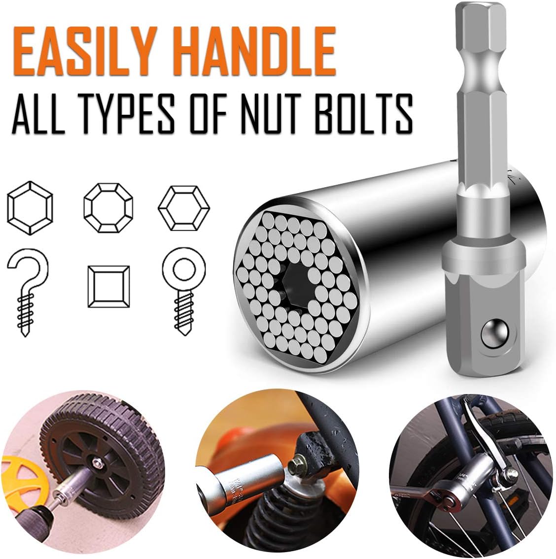 BIIB Gifts for Men, Valentines Gifts for Him, Gadgets for Universal Socket Wrench, Mens Gifts for Dad Gifts for Men Who Have Everything, Birthday Presents for Him, Hand Tools - Image 4