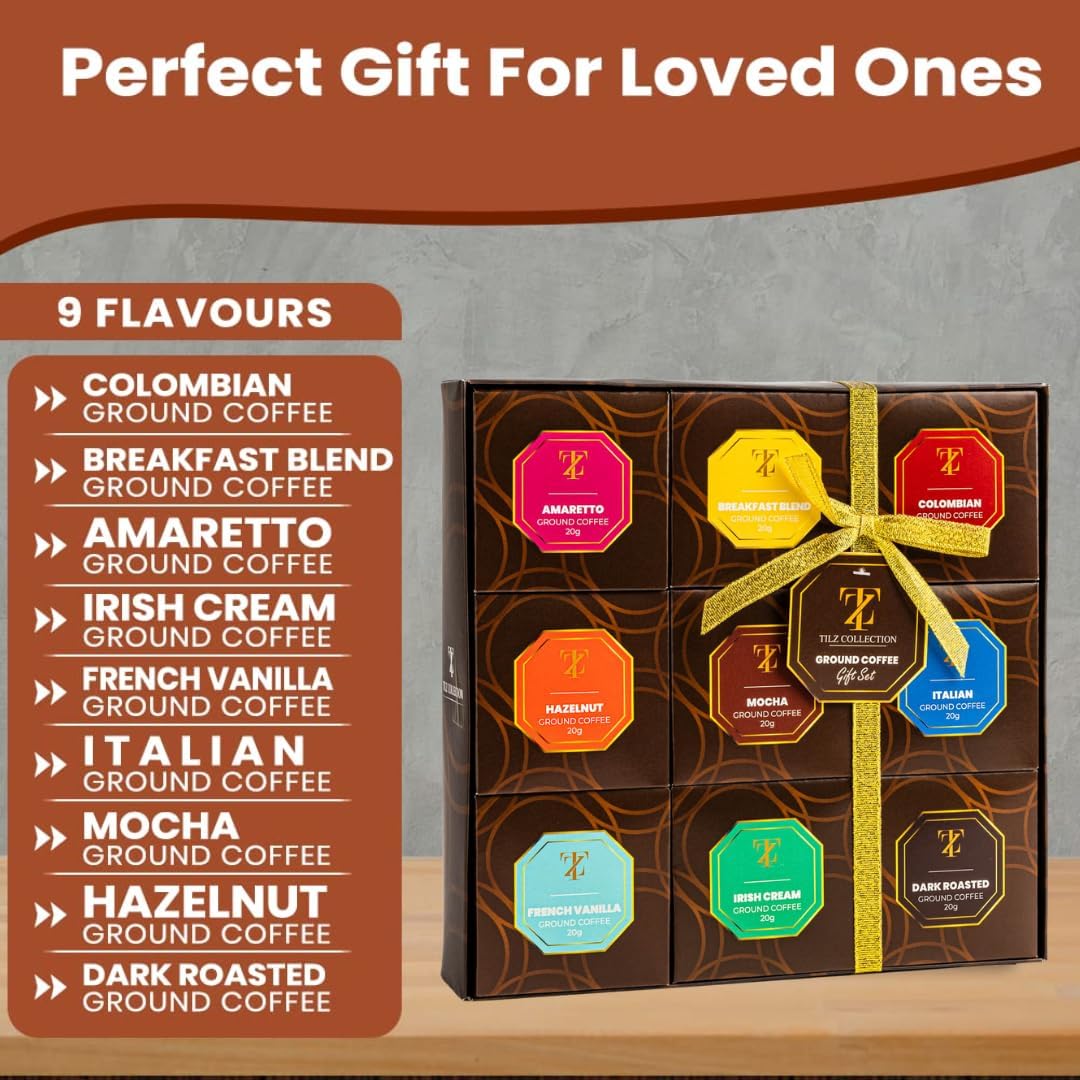 Coffee Gift Set - Coffee Gifts For Men, Women |9pk Ground Coffee For Cafetiere |Christmas Hamper Gifts For Women, Cappuccino, Latte Gifts For Her, Christmas, Birthday, Secret Santa, Stocking Filler - Image 2