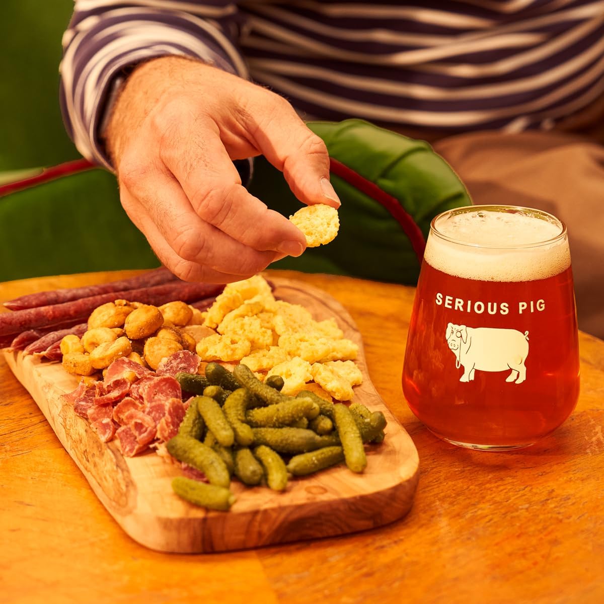 Serious Pig Classic Selection Box Gourmet Snack Hamper with Cheese Salami Pickles Crisps (9 Packs) - Image 2