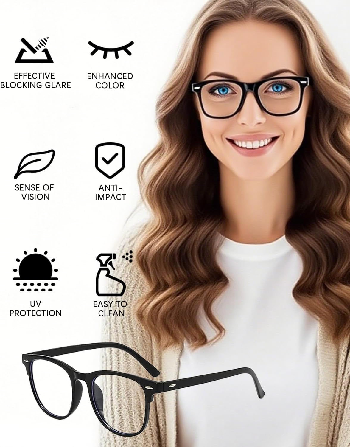 3 Pack Blue Light Blocking Glasses, Round Lightweight Readers Glasses, Anti Blue Light Computer Gaming Glasses Reading Glasses Anti Glare Anti Eyestrain for Women Men - Image 3