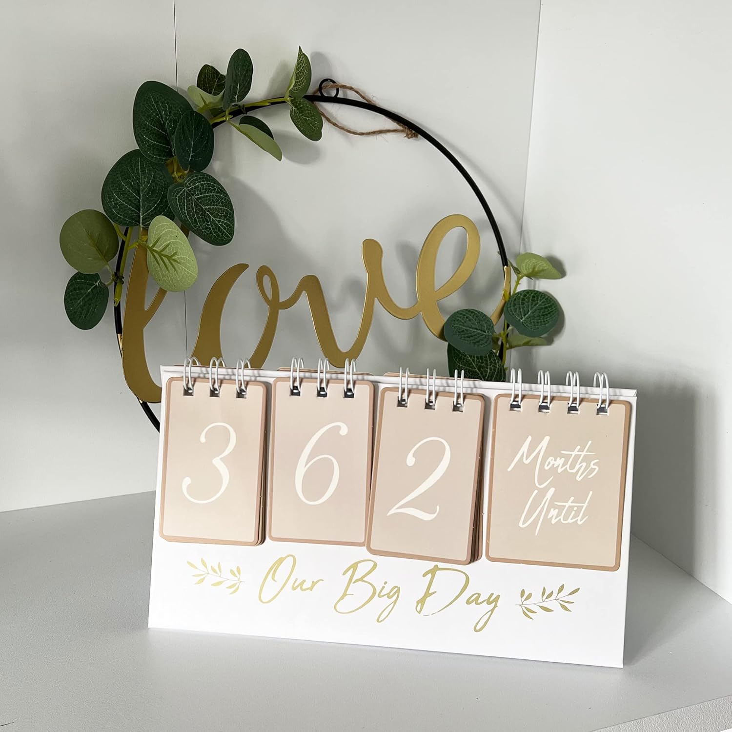 Our Big Day - Wedding Countdown Calendar Engagement Gift Planning Organiser Desk Home Decor - Image 2