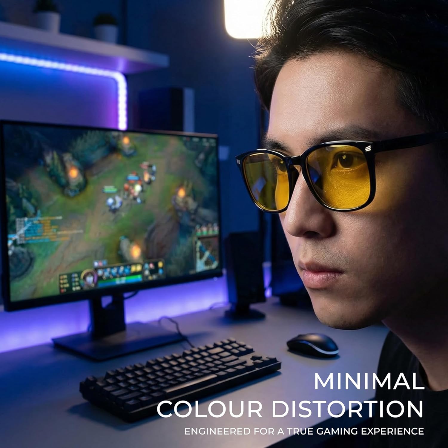 Blue Light Glasses for Gaming, Work & Screen Use - Anti‑Glare Protection, Reduce Eye Strain & Headaches, Clear Lens Unisex Eyewear for PC & Esports, Improve Sleep & Focus, Anti-UV Filter - Image 2