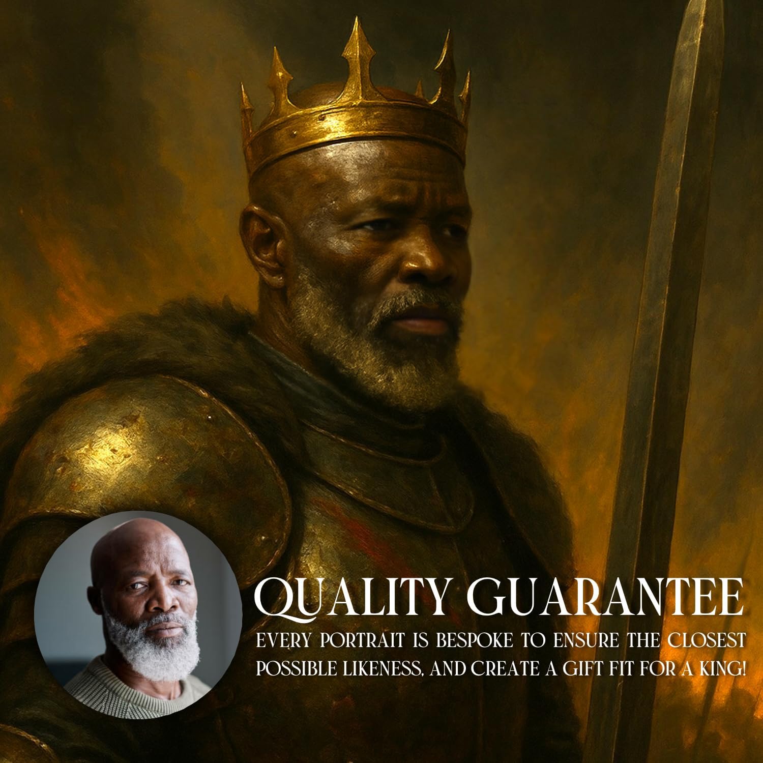 NotNiceThings Custom Royal Portrait for Dad – Personalised Painting Print | Unique Father’s Day Gift | Multiple Royal Styles | Unframed King for a Day Artwork - Image 3