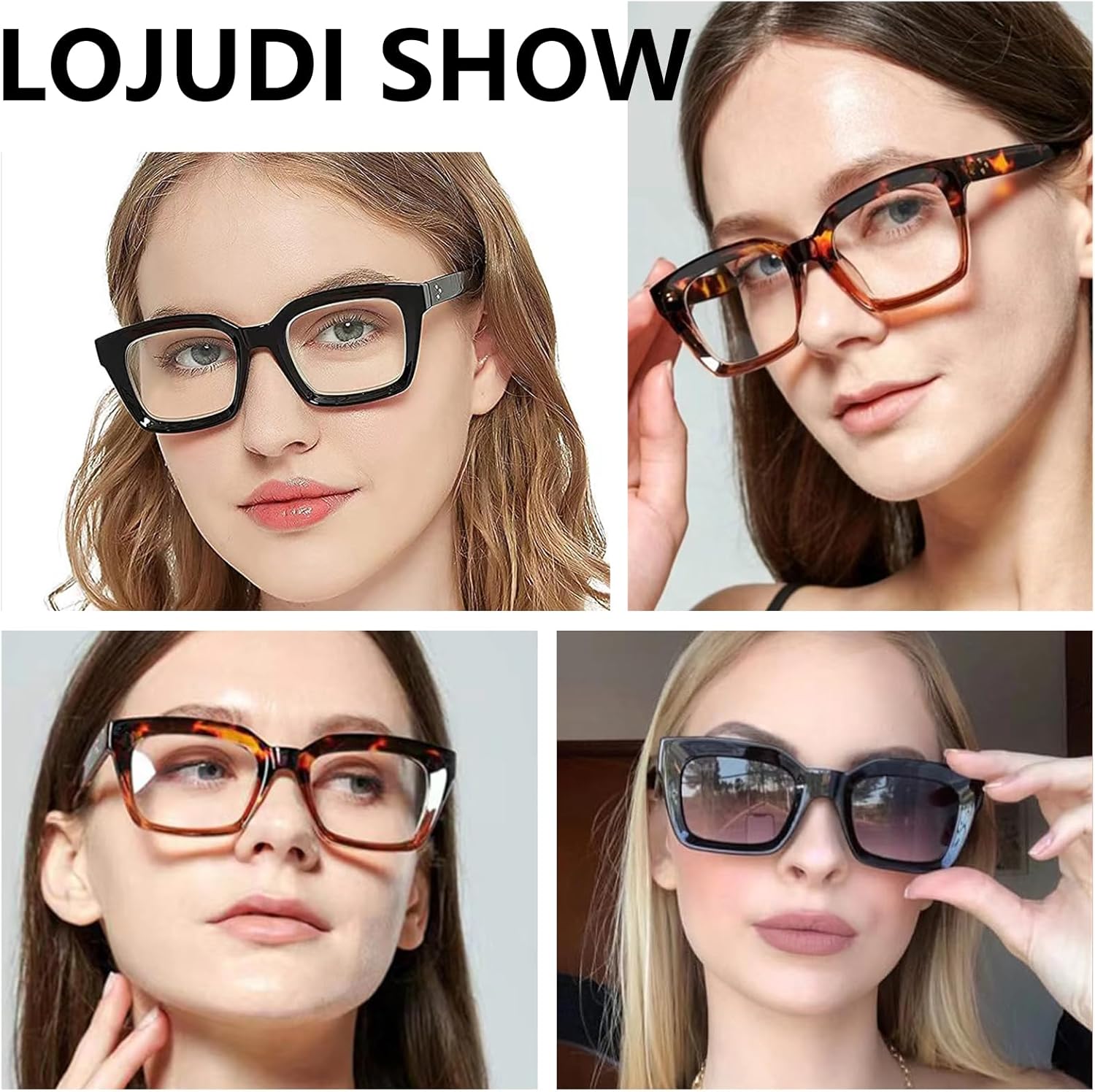 Thick Square Frame Glasses - Clear Lens Glasses Women Men Anti Blue Light Blocking Fake Computer Glasses - Image 6