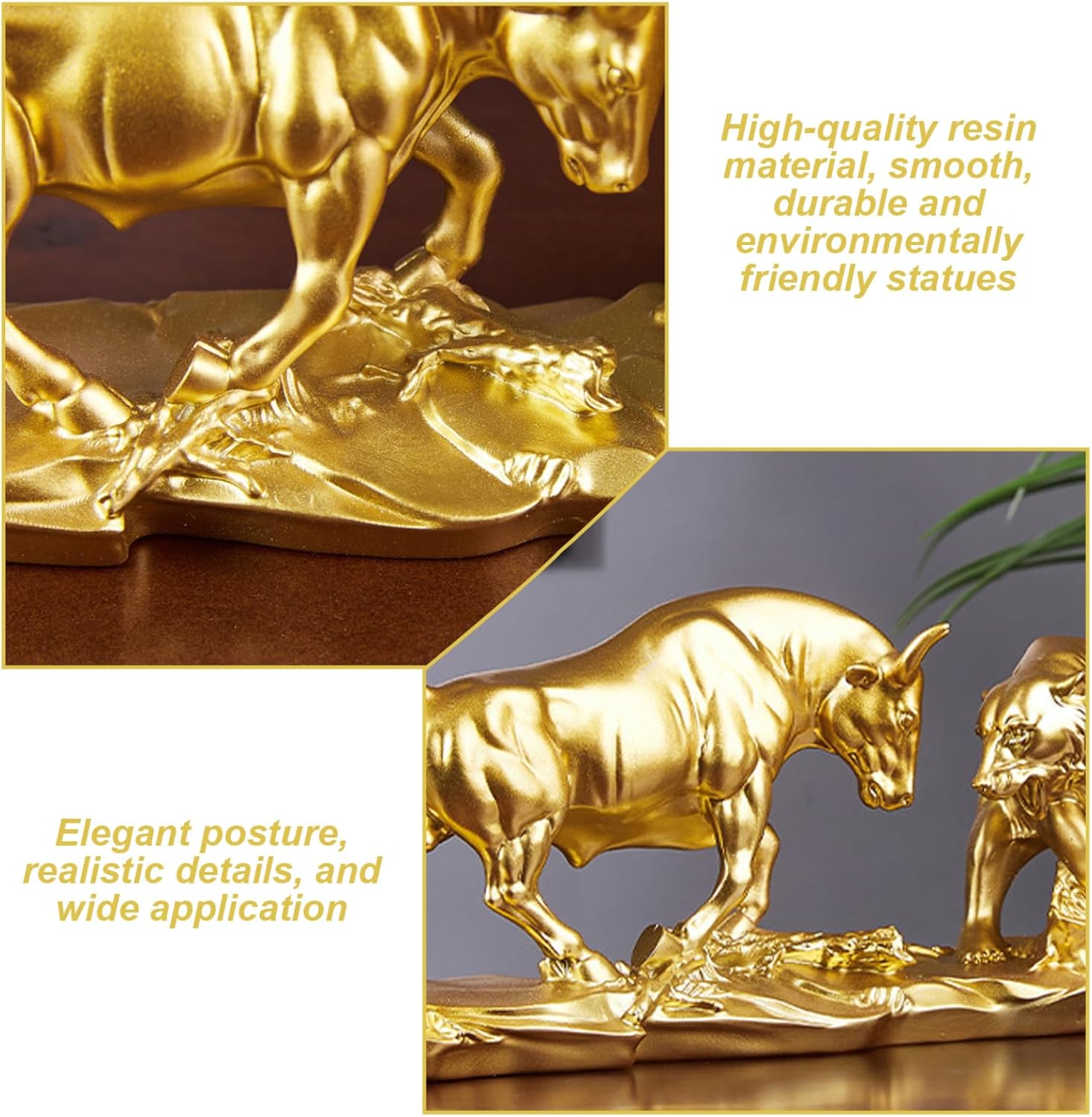 Gold Bull Statue for Finance Office, Wall Street Bull for Stock Market Gifts & Forex Accessories, Symbol of Wealth and Prosperity, Perfect for Investors and Traders - Image 5