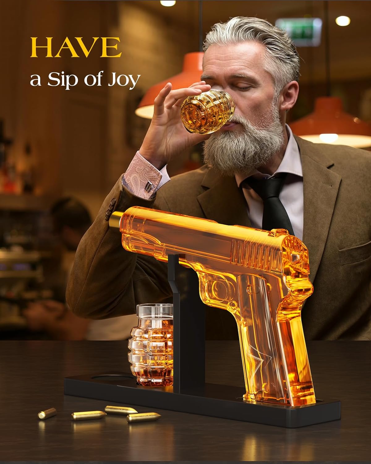 Gifts for Men Dad, Whiskey Decanter Set with 2 Glasses, Unique Gift for Fathers, Husband, Boyfriend, Brother, Anniversary Christmas Birthday Gift Ideas, Cool Drinking Accessories for Home Bar - Image 6