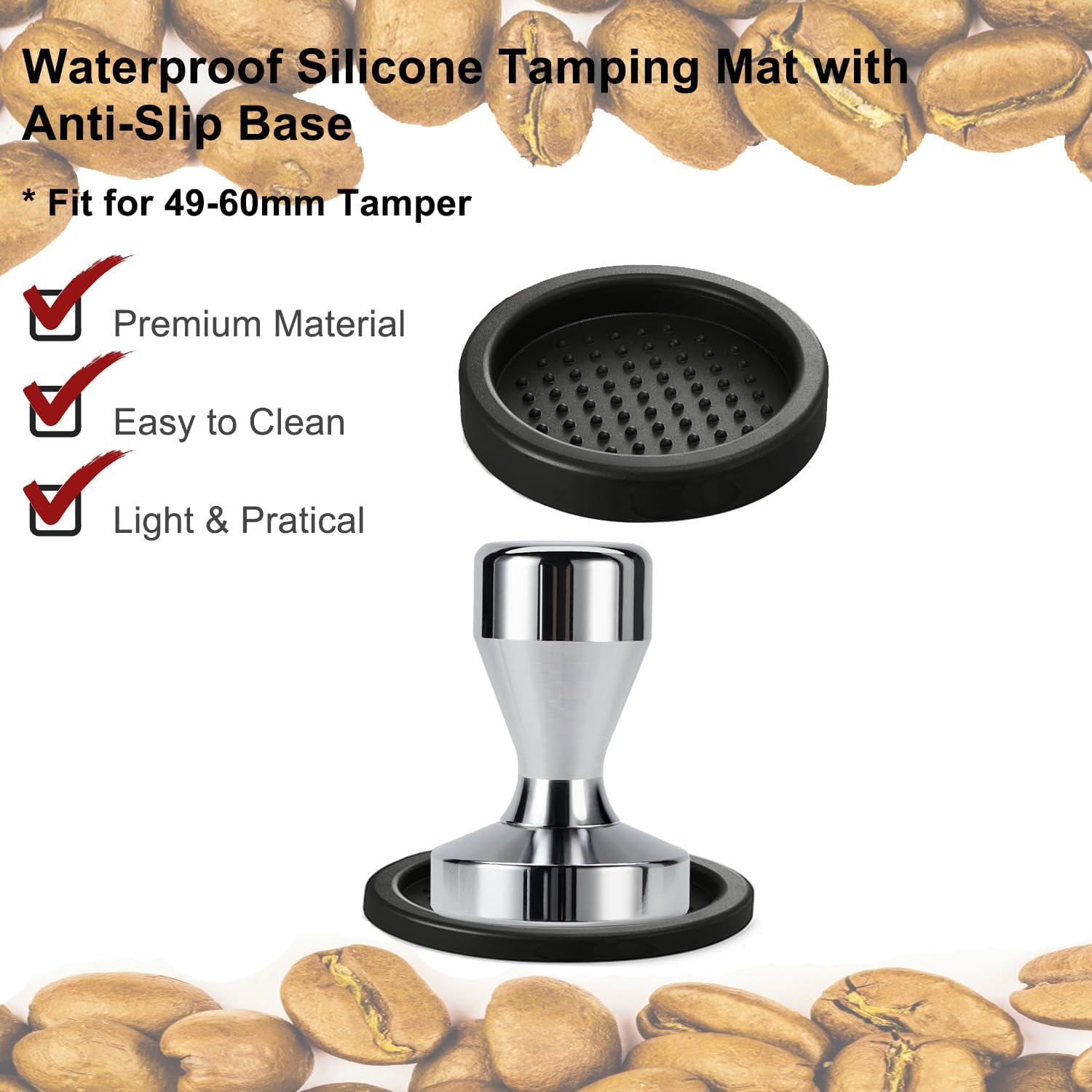 Coffee Tamper 51mm Set 22PCS: Coffee Machine Accessories for Espresso Include 51mm Tamper and Mat, Stainless Steel Milk Frother Jug, WDT Tool, Espresso Spoon, Latte Art Pen and 16 Cappuccino Stencils - Image 5