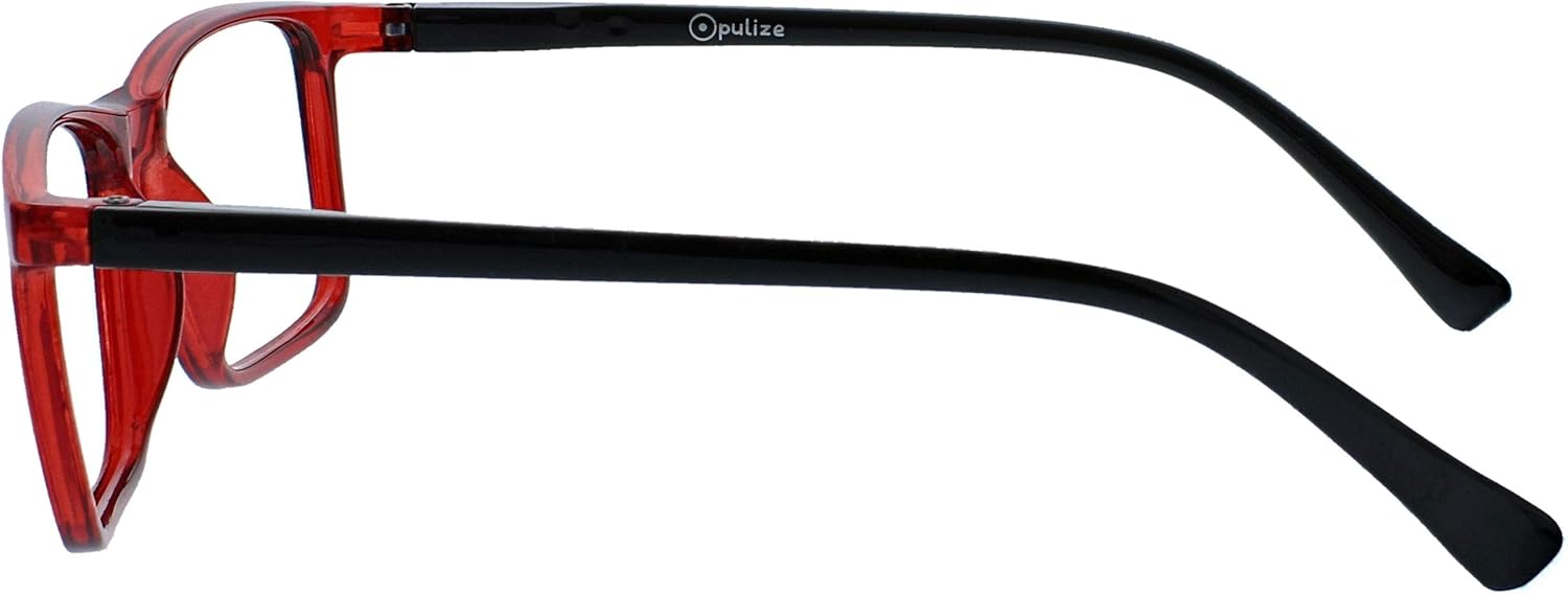 OPULIZE INK Reading Glasses - Value 2 Pack - Large Rectangular Frame - Spring Hinges - Scratch Resistant - Black Red - Mens Womens +1.50 - Image 6