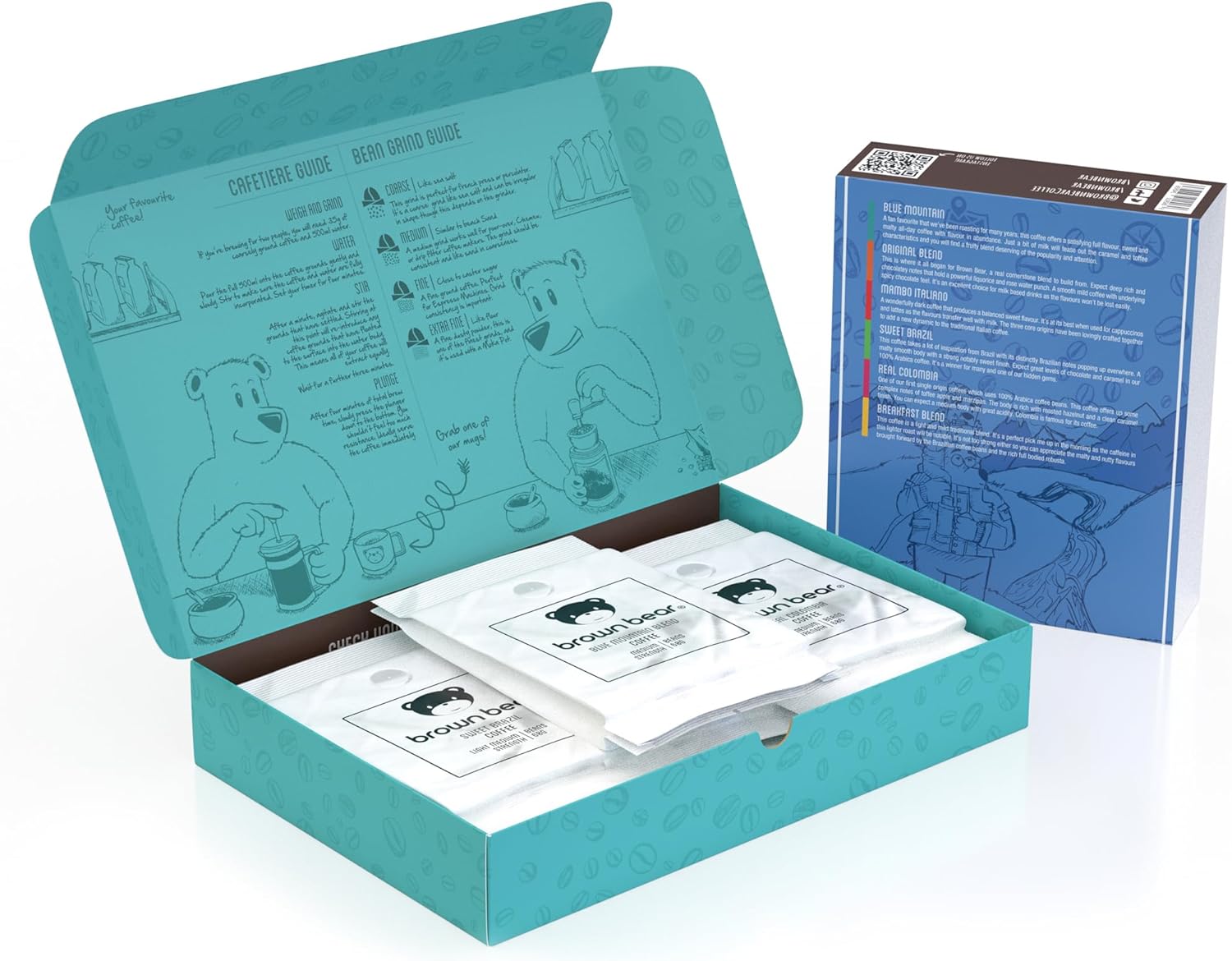 Best Dad Coffee Beans Gift - For The World's Best Dad - 6 Blends in 1 Pack - Light Medium Dark Roast - Brown Bear - All Coffee Machines - Strength 3 4 5 - Father's Day Birthday Christmas Xmas - Image 3