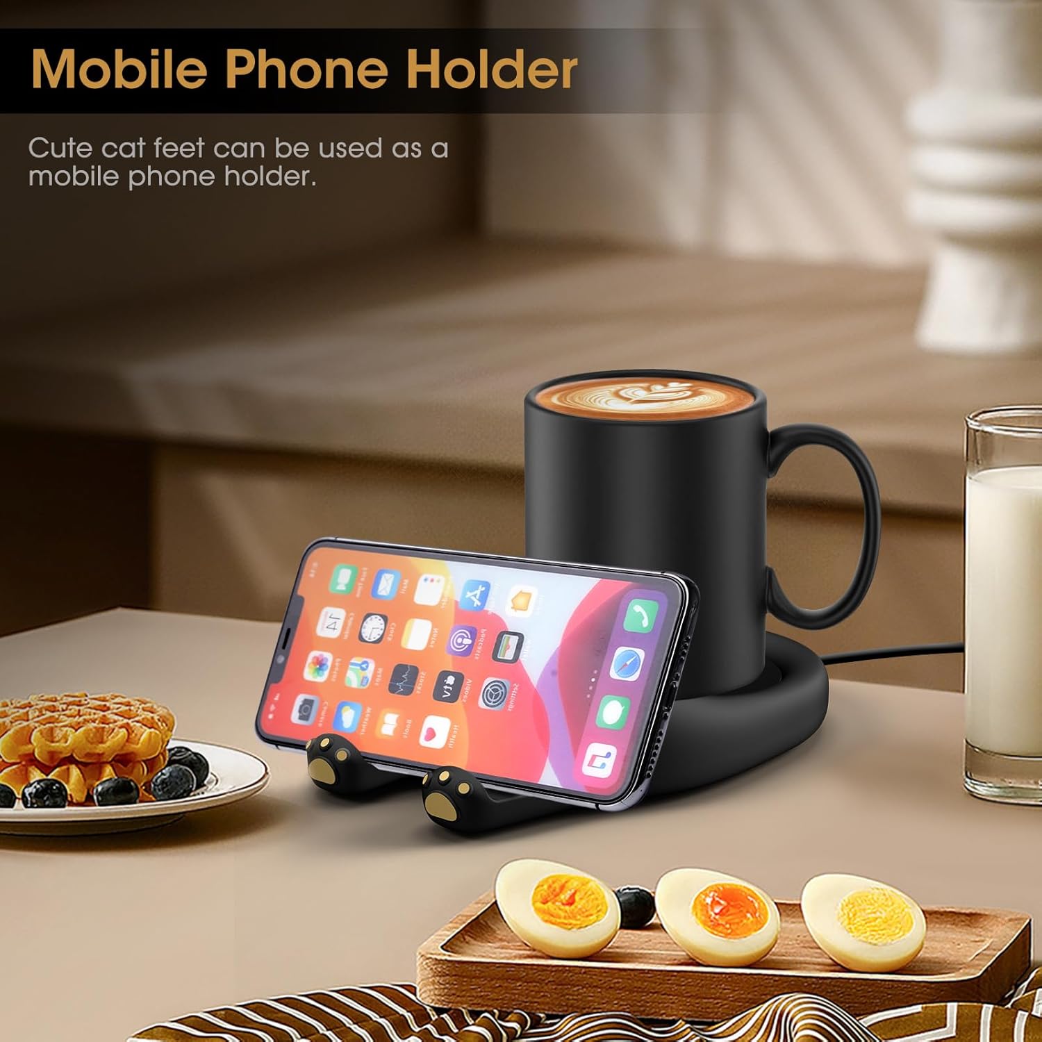 MQFORU Mug Warmer,Coffee Warmer for Desk Candle Warmer Auto Shut Off,Coffee Cup Warmer with 3 Temp Settings,Electric Beverage Warmer Plate for Coffee,Tea,Water Milk and Cocoa - Image 7