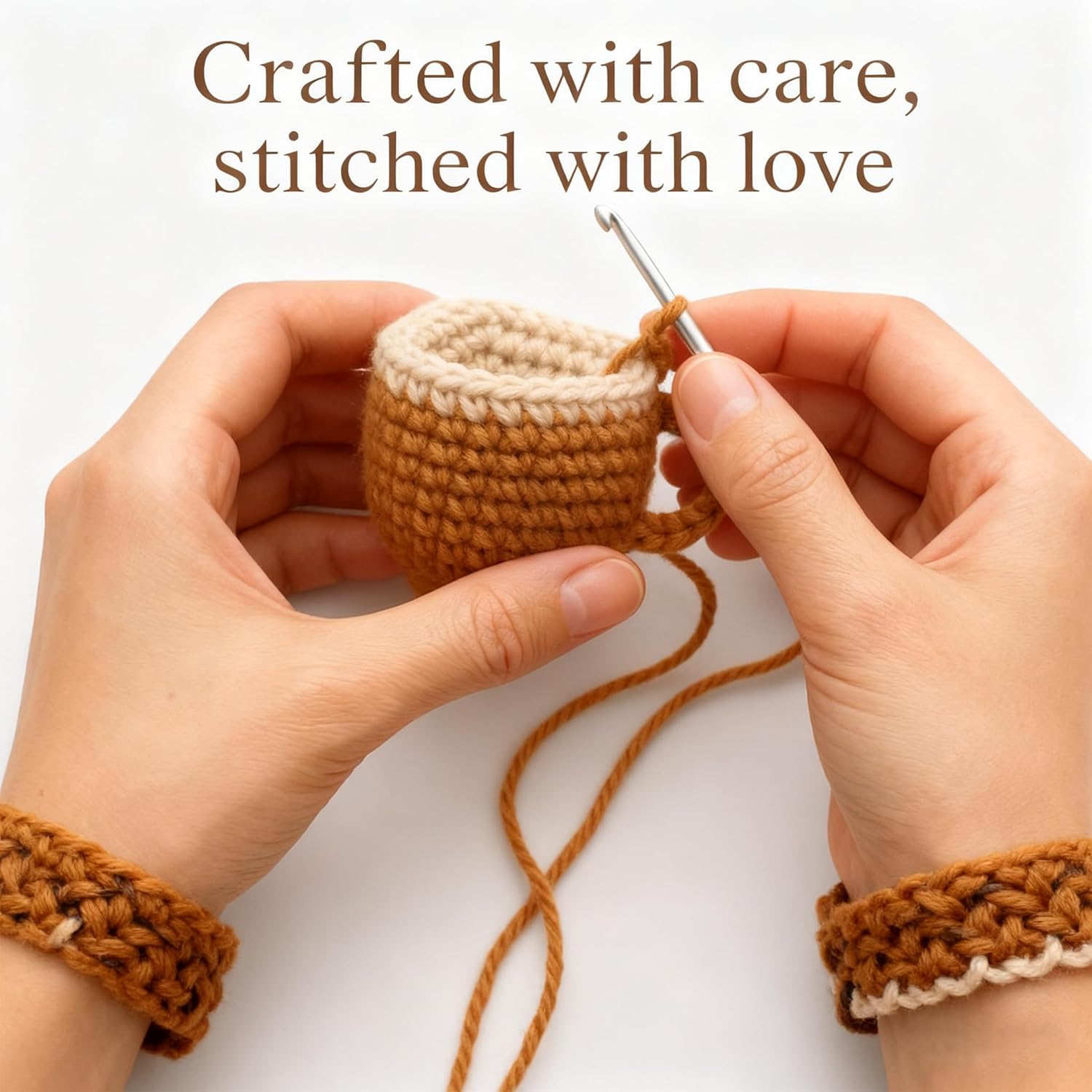 Funny Birthday Gifts for Women Men, Positive Crochet Coffee Cup Table Decor,Cute Coffee Lover Gift Coffee Mug Accessories, Christmas Decor - Image 5