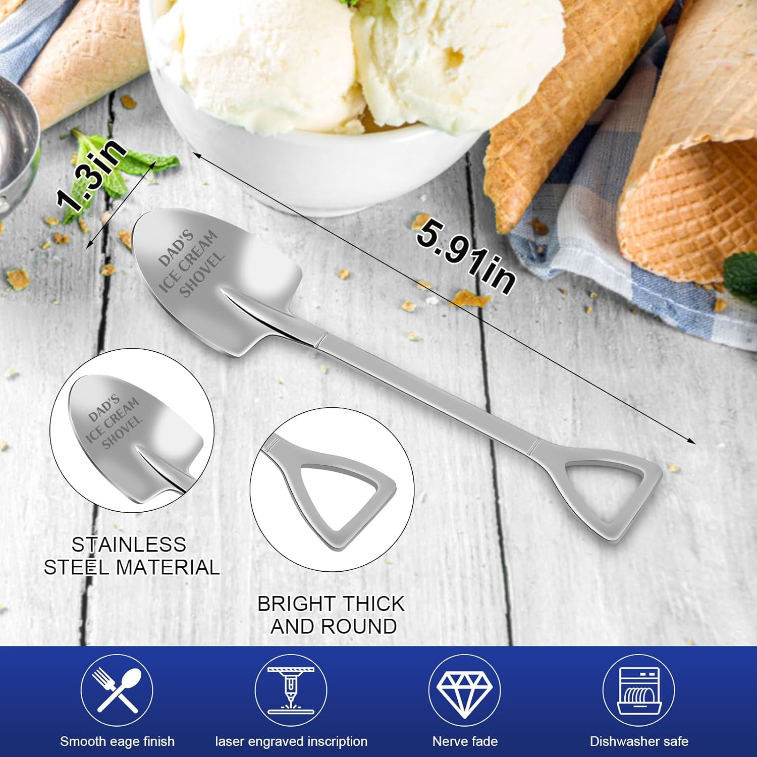 Gifts for Dad Grandpa,Ice Cream Spoon Shovel,Dad Birthday Gifts for Grandpa Men,Fathers Day Presents for Men Husband on Fathers Day Christmas - Image 2