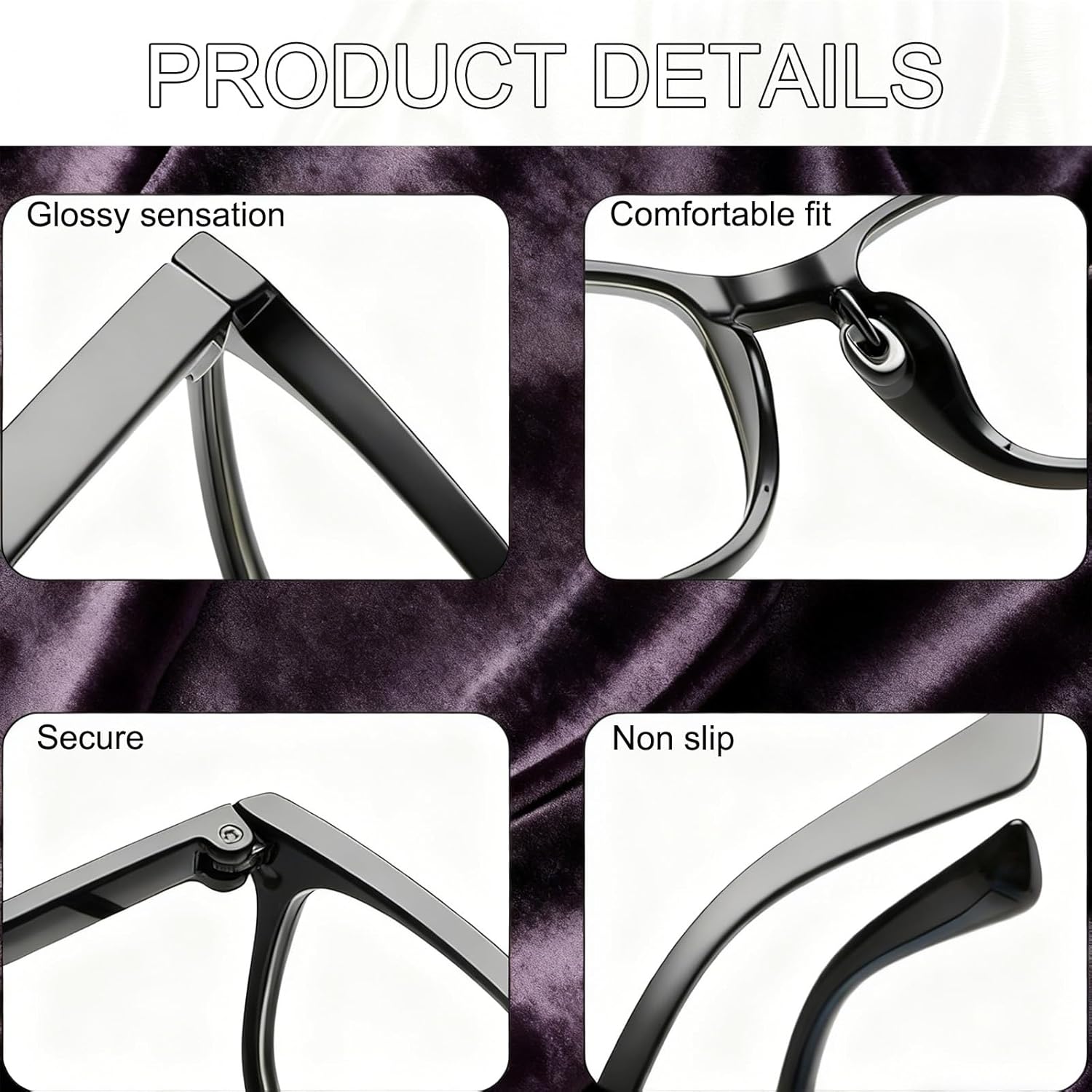 4 Pack Blue Light Blocking Glasses for Women Men, Fashion Computer Gaming Eyewear, 0 Degree Fake Glasses, Anti Glare Blue Screen Protection, Premium Seamless Frames with Case - Image 4